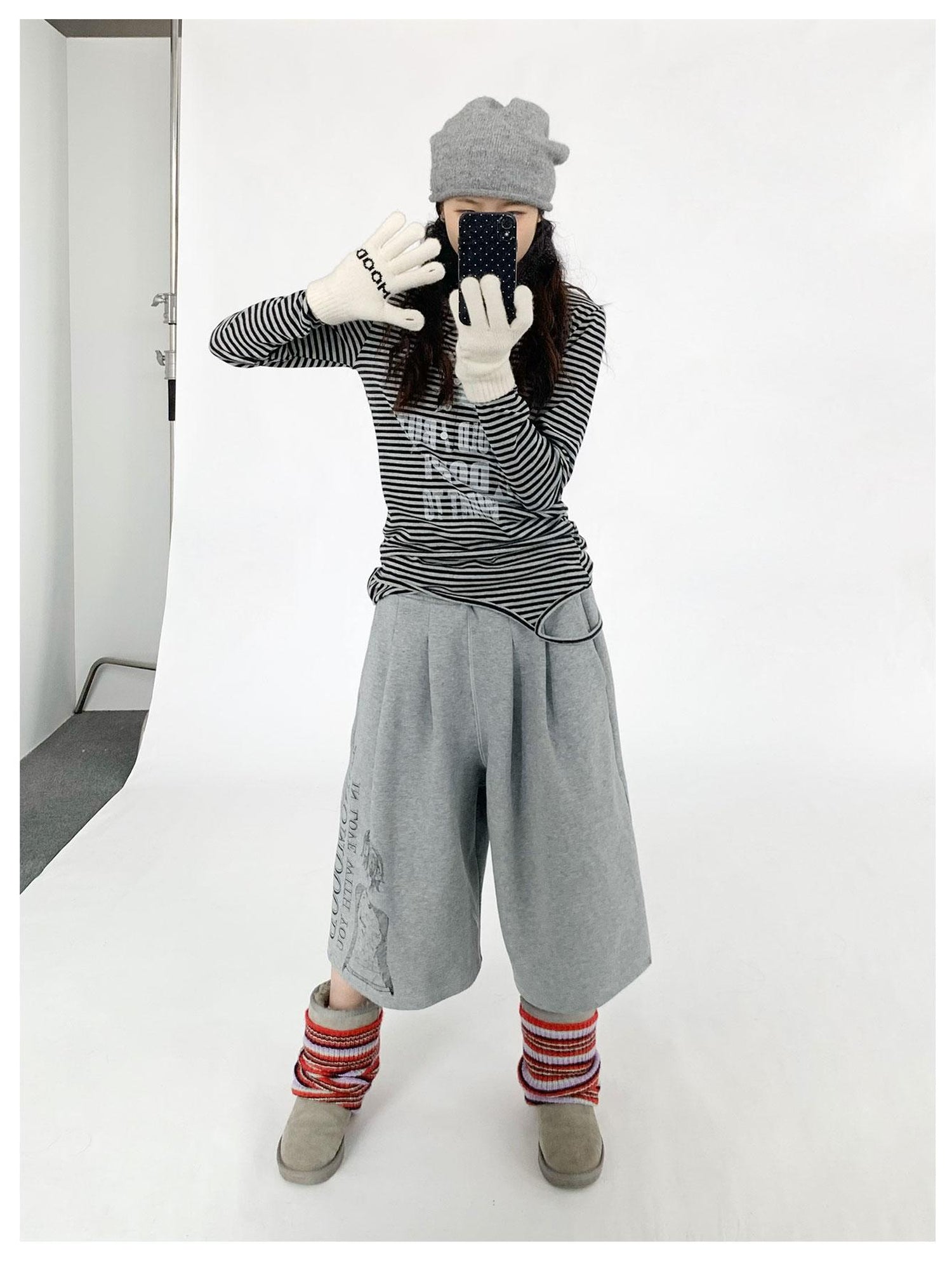 innomoood Emotional Touchscreen Wool Gloves With Heart Pattern