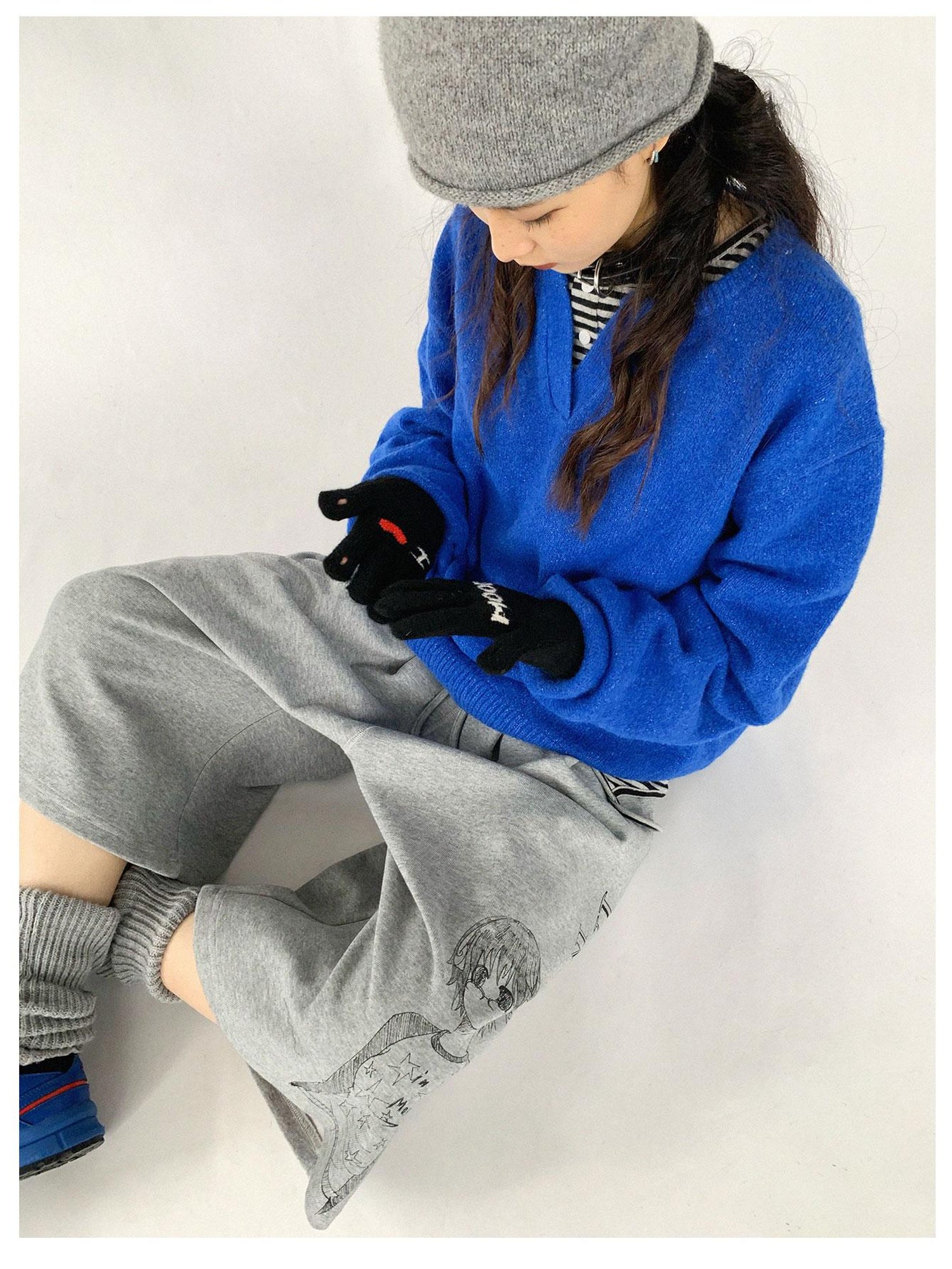 innomoood Emotional Touchscreen Wool Gloves With Heart Pattern