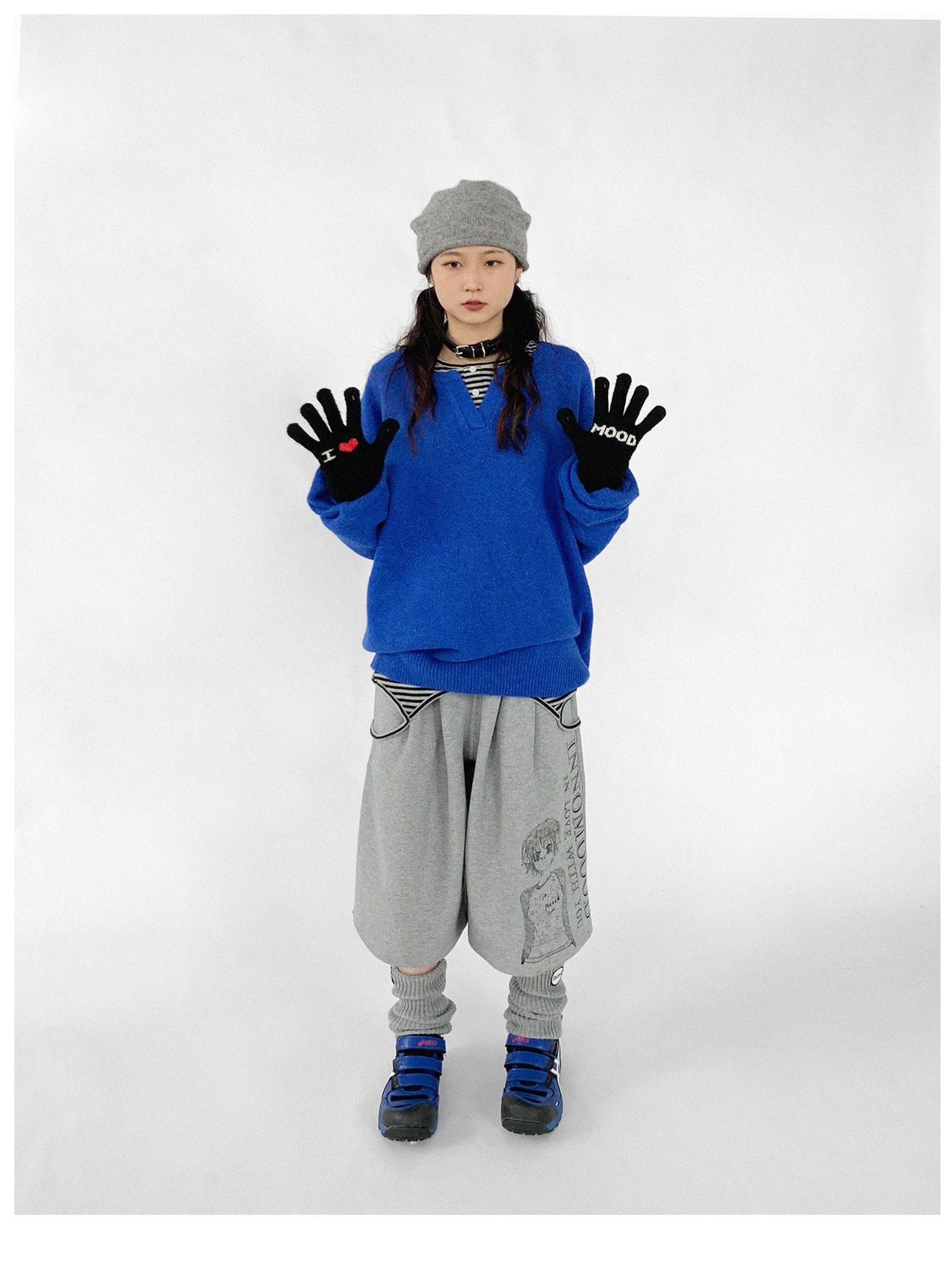 innomoood Emotional Touchscreen Wool Gloves With Heart Pattern
