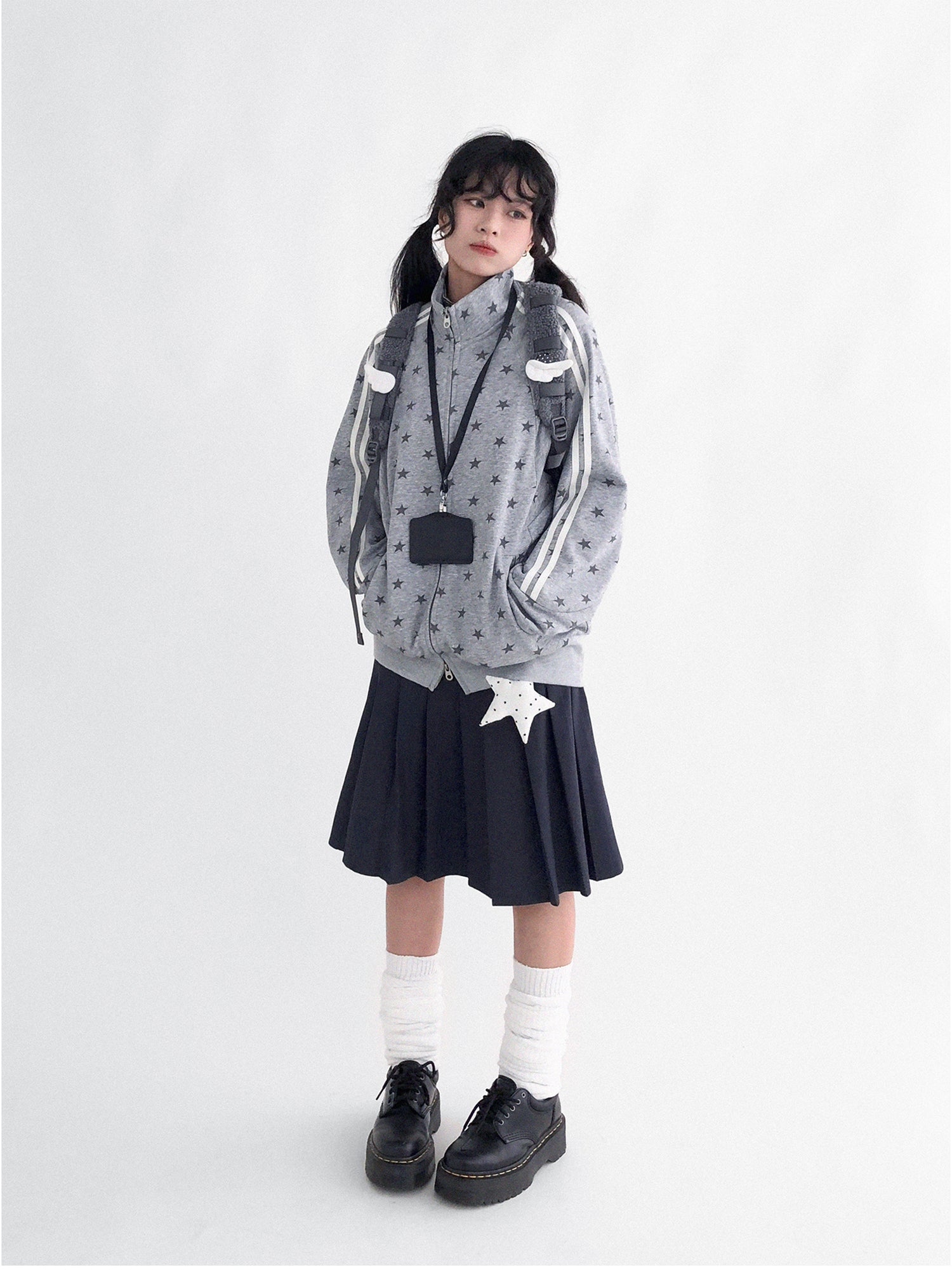 innomoood Fragment Star Print Hooded Sweatshirt