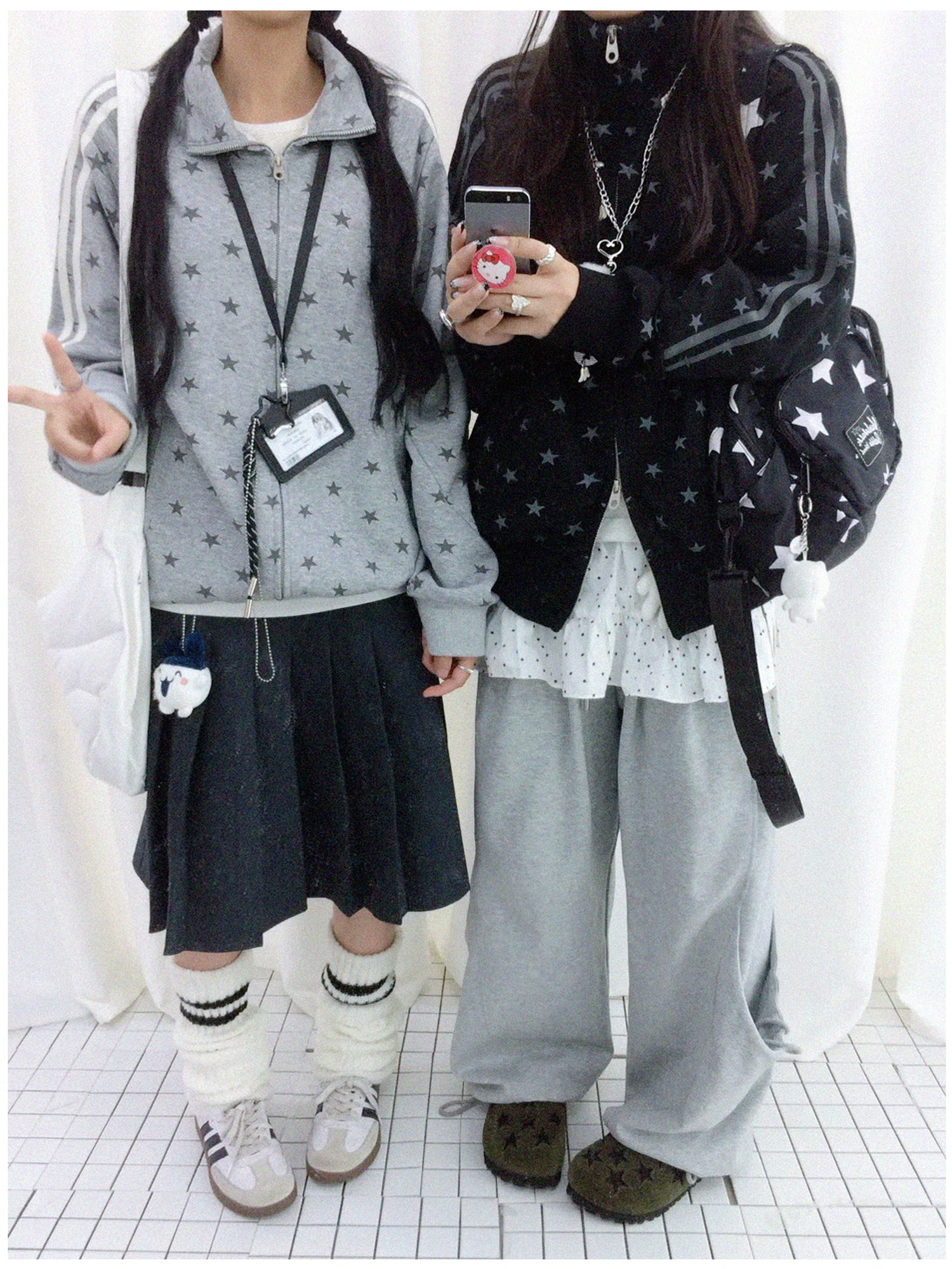 innomoood Fragment Star Print Hooded Sweatshirt