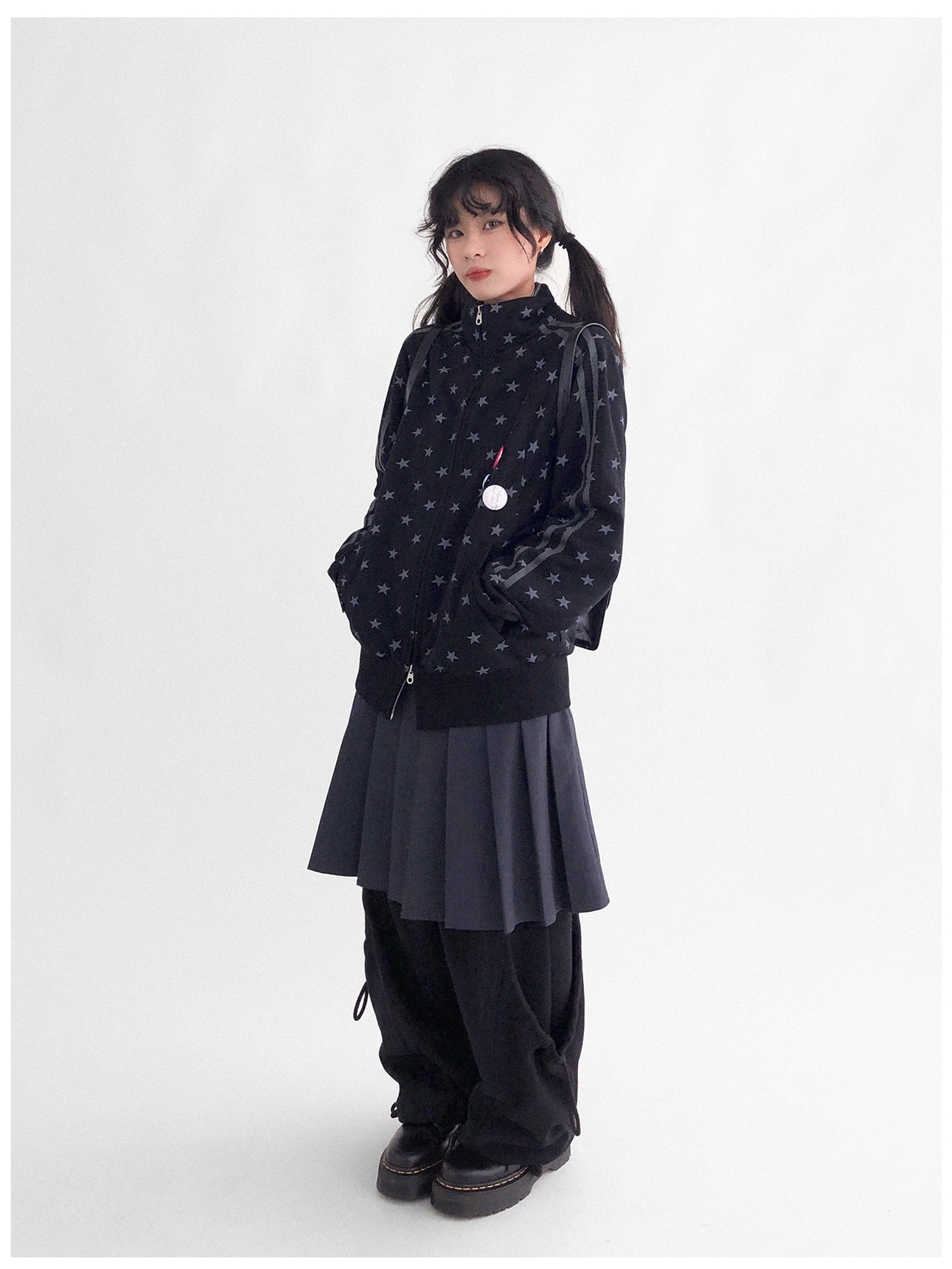 innomoood Fragment Star Print Hooded Sweatshirt