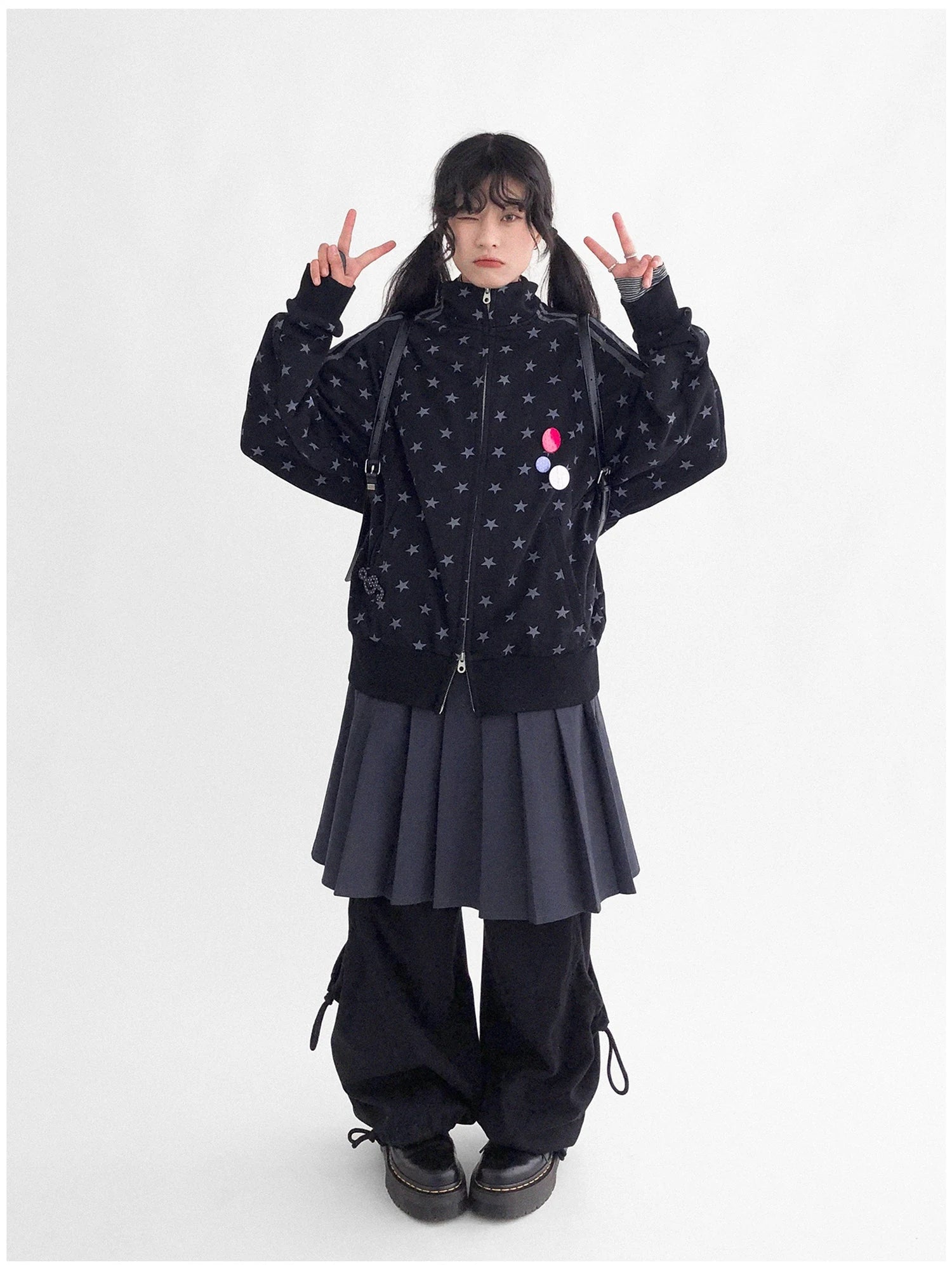 Fragment Star Print Hooded Sweatshirt