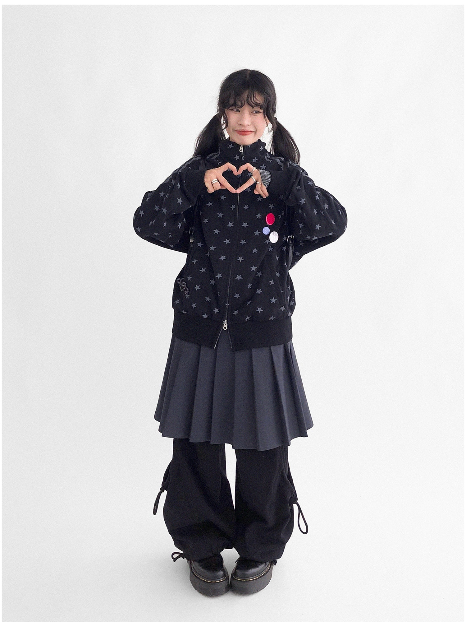 innomoood Fragment Star Print Hooded Sweatshirt