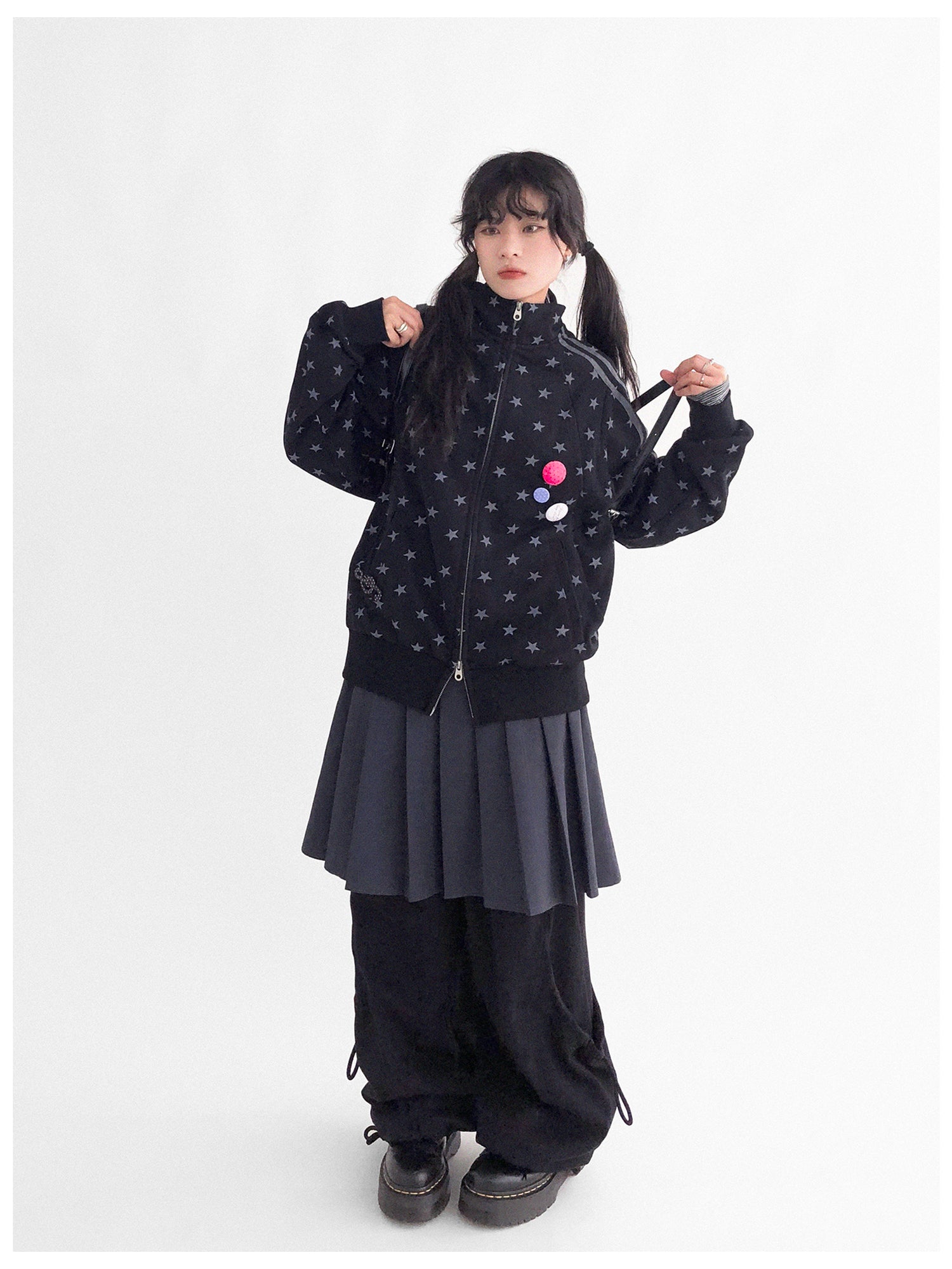 innomoood Fragment Star Print Hooded Sweatshirt