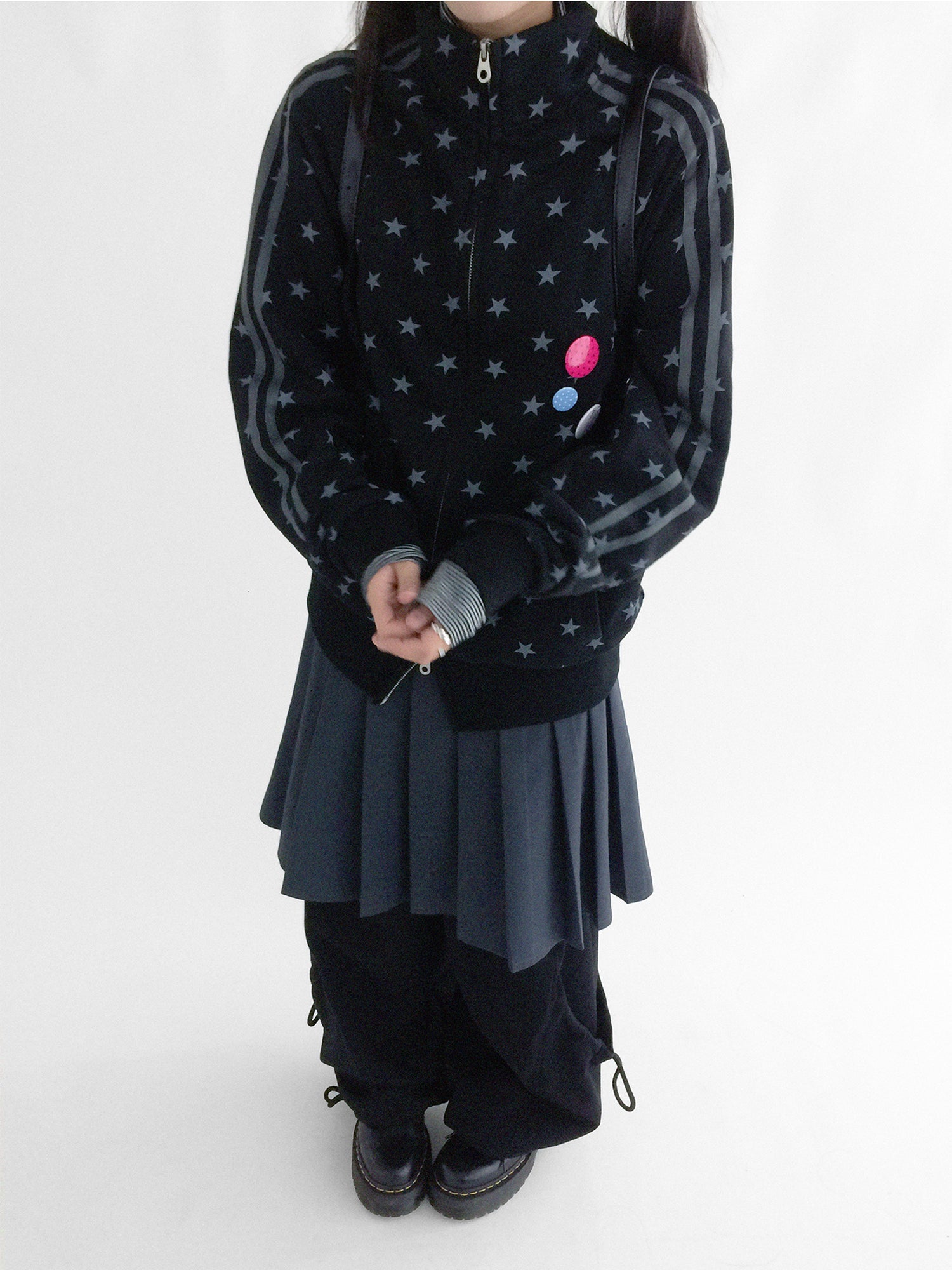 innomoood Fragment Star Print Hooded Sweatshirt