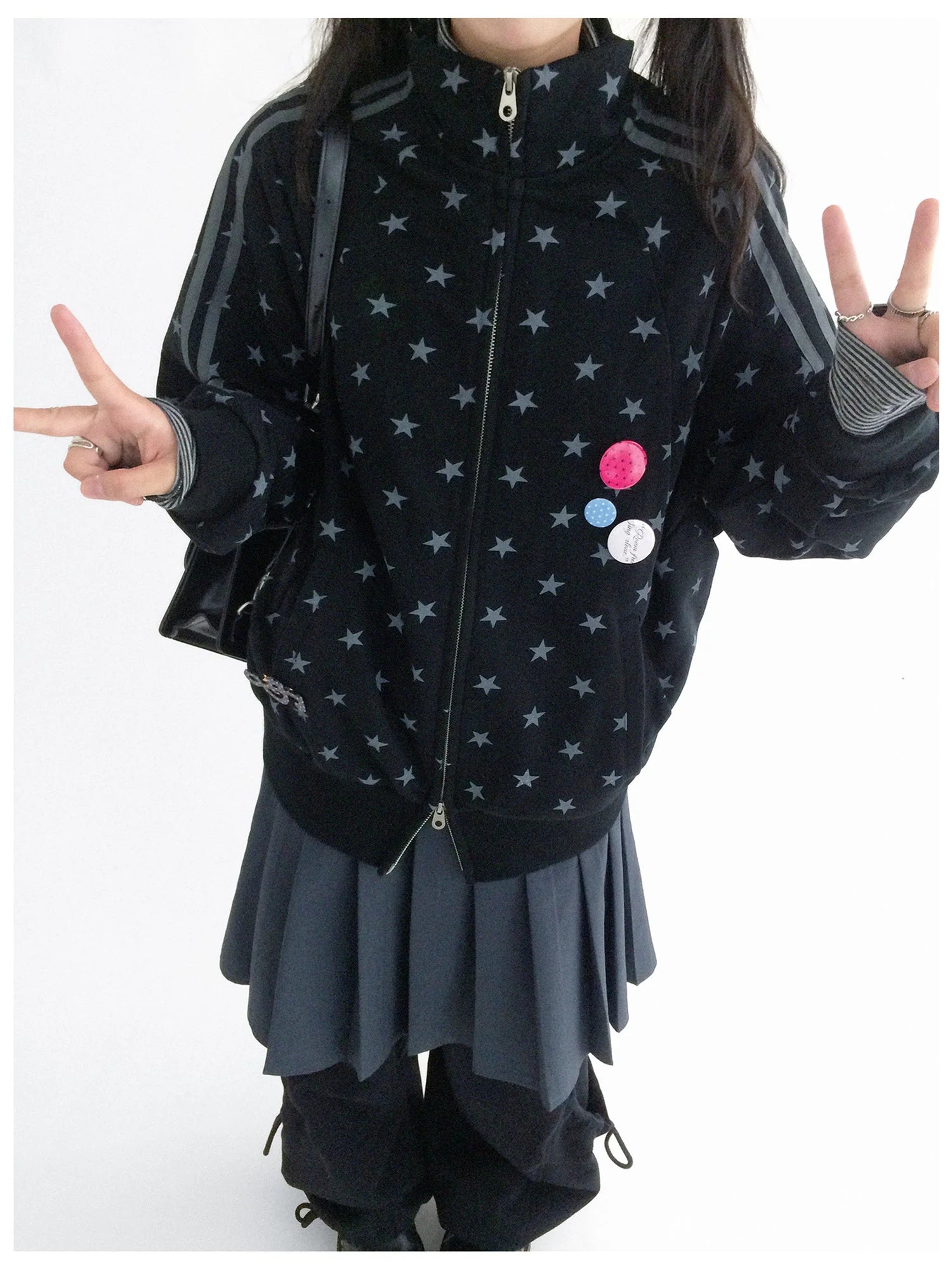 Fragment Star Print Hooded Sweatshirt