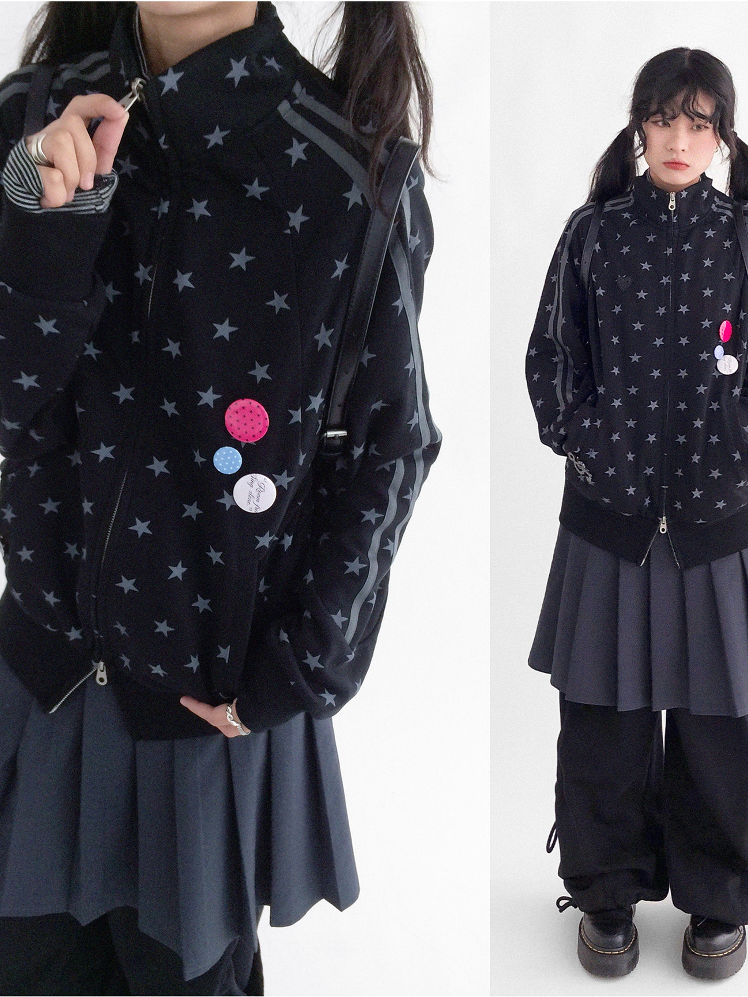 innomoood Fragment Star Print Hooded Sweatshirt