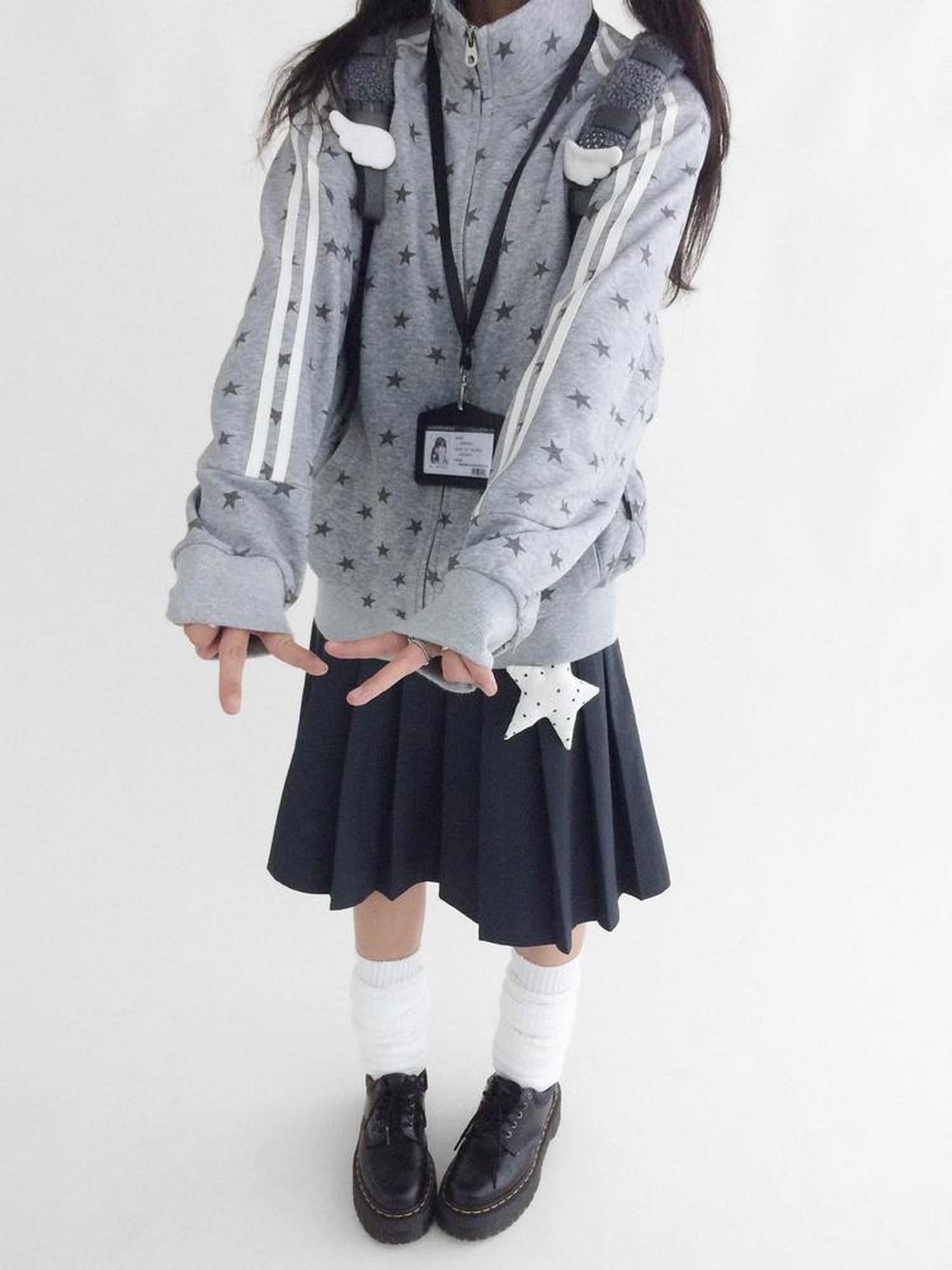 innomoood Fragment Star Print Hooded Sweatshirt