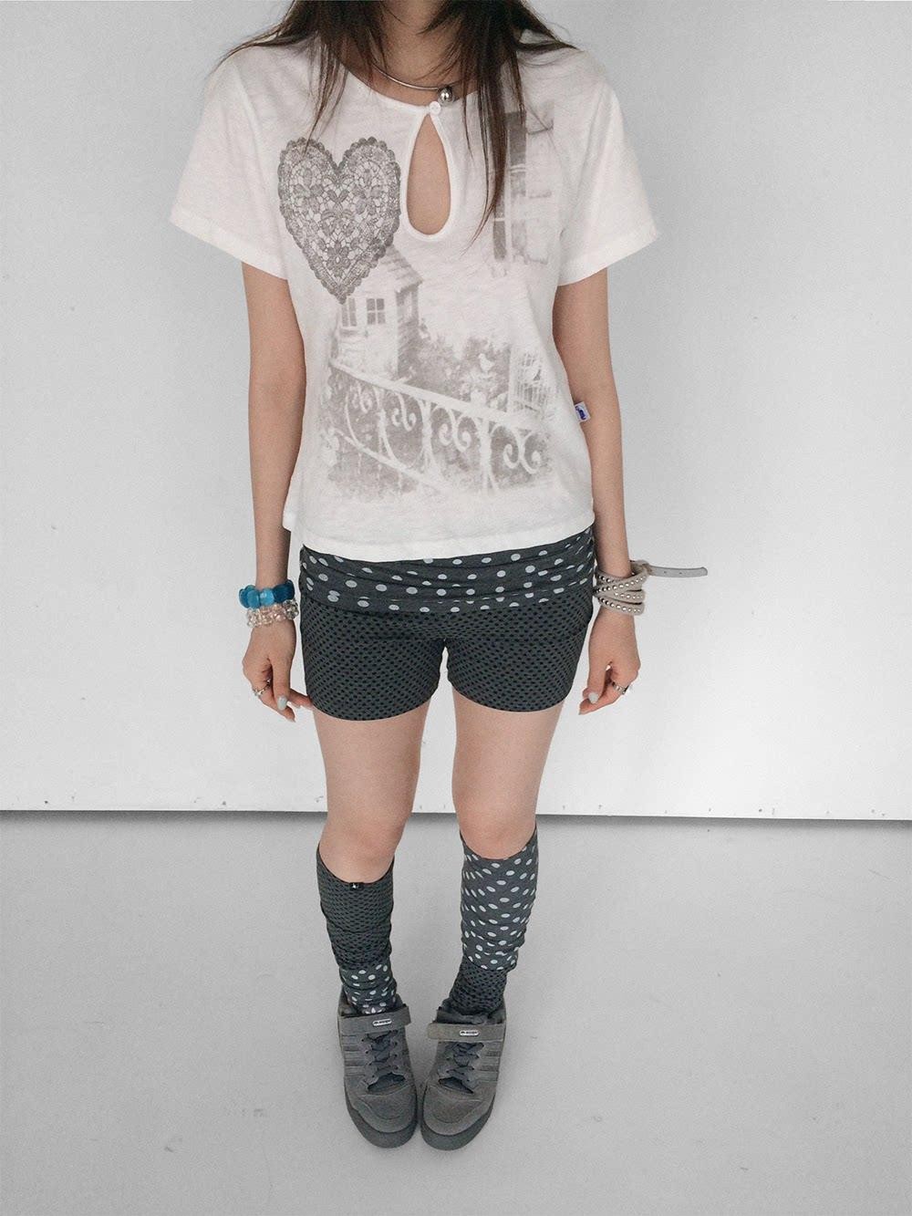 innomoood Gray Blue Polka Dot Patchwork Slouchy Women&