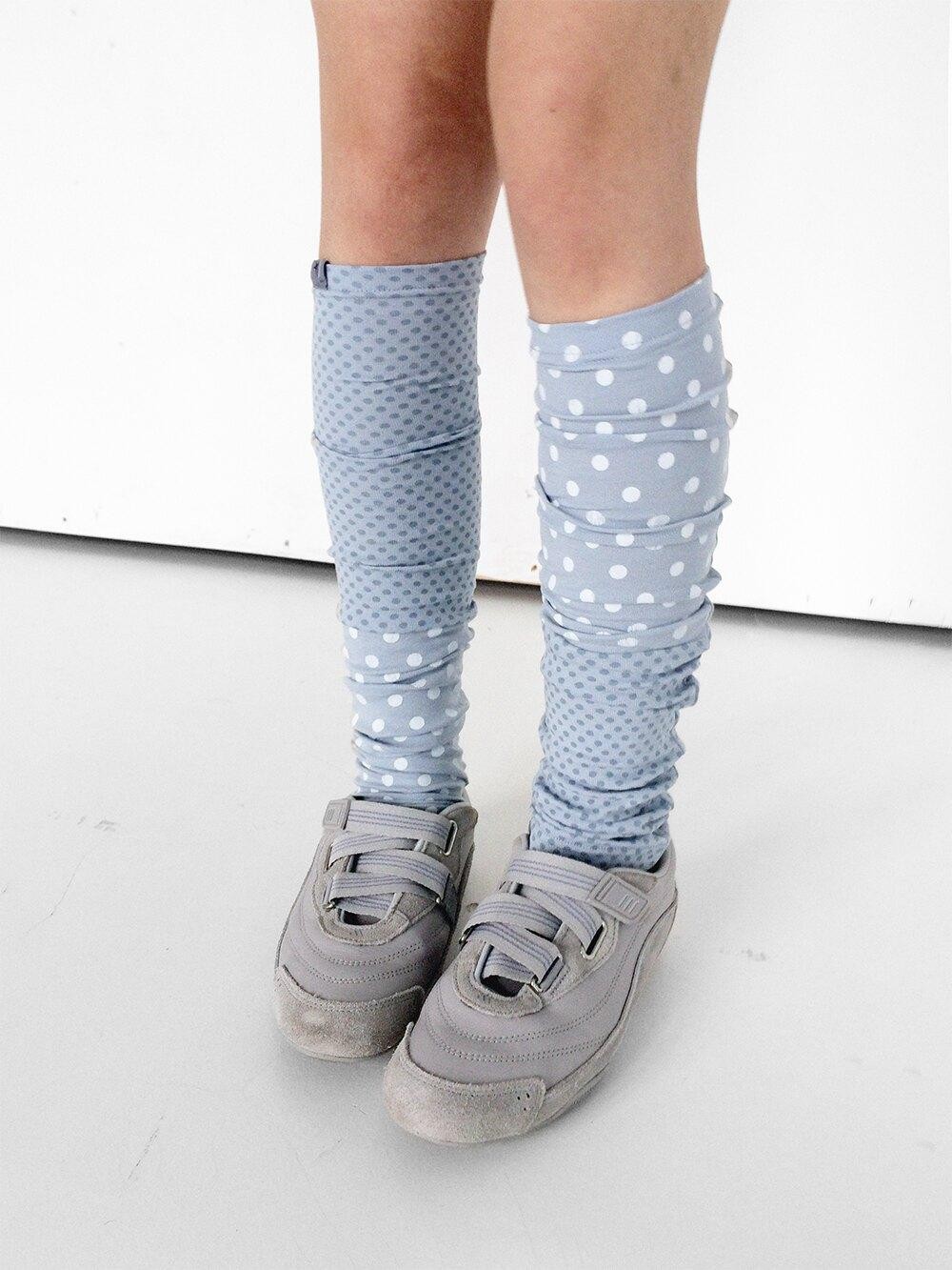 innomoood Gray Blue Polka Dot Patchwork Slouchy Women&