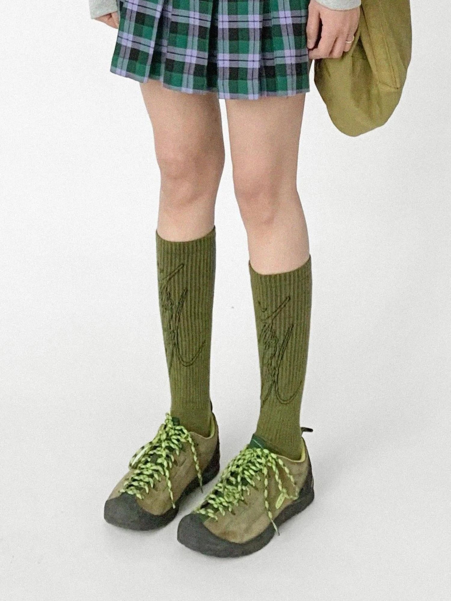 Handwritten Line Pattern Socks