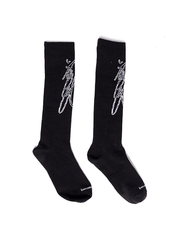 Handwritten Line Pattern Socks