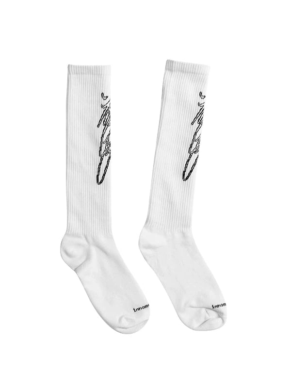 Handwritten Line Pattern Socks