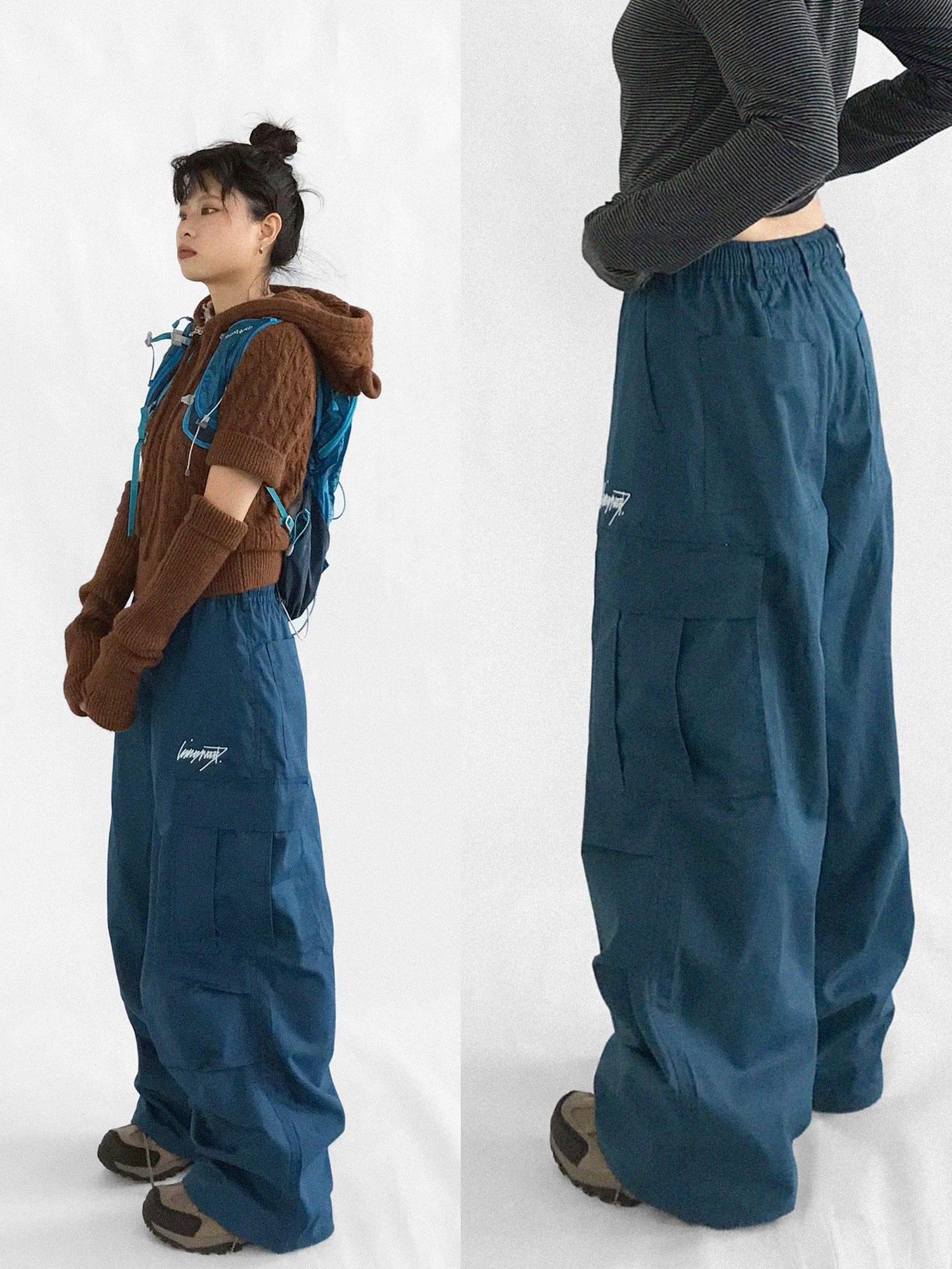innomoood Heavy Duty Adjustable Cargo Parachute Pants