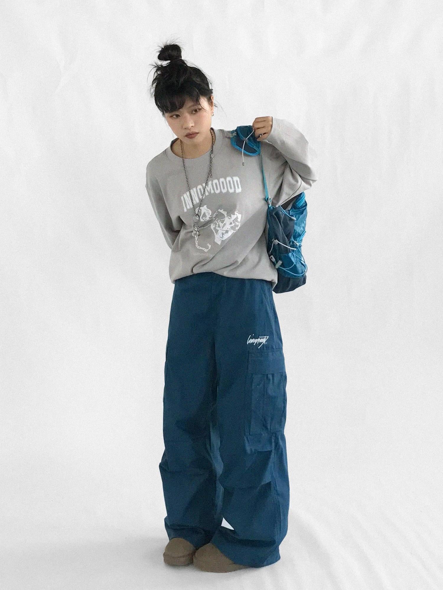 innomoood Heavy Duty Adjustable Cargo Parachute Pants