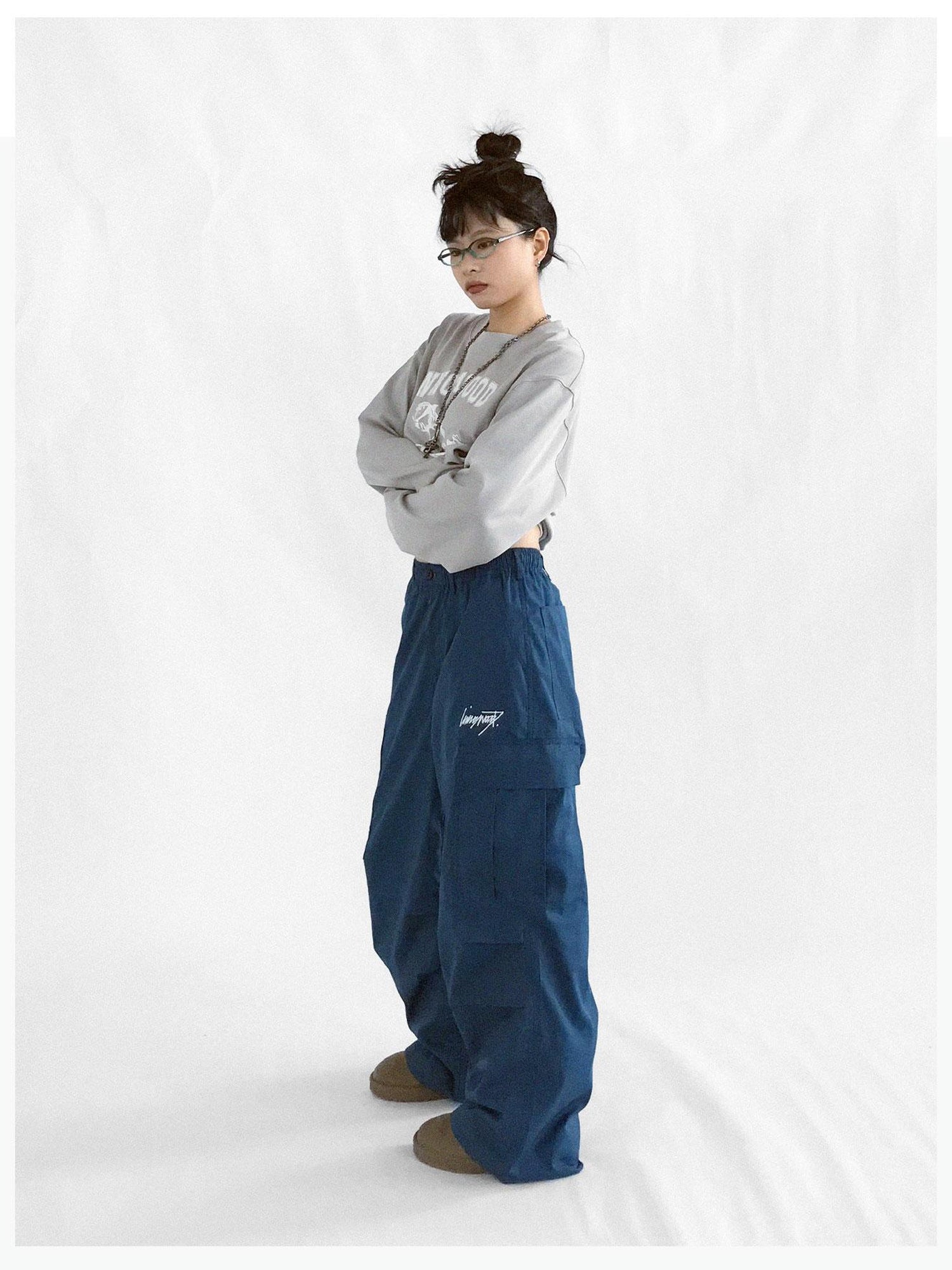 innomoood Heavy Duty Adjustable Cargo Parachute Pants