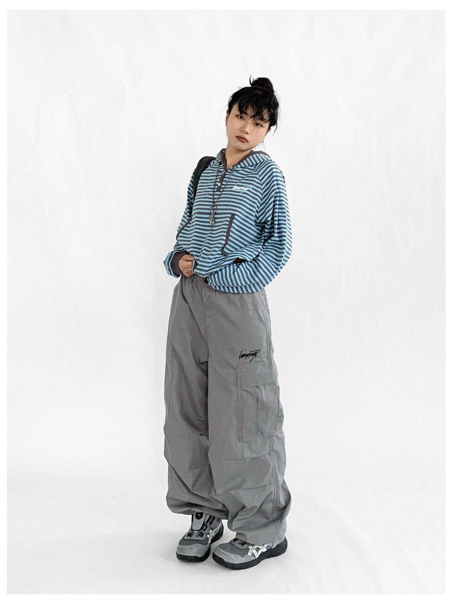 innomoood Heavy Duty Adjustable Cargo Parachute Pants