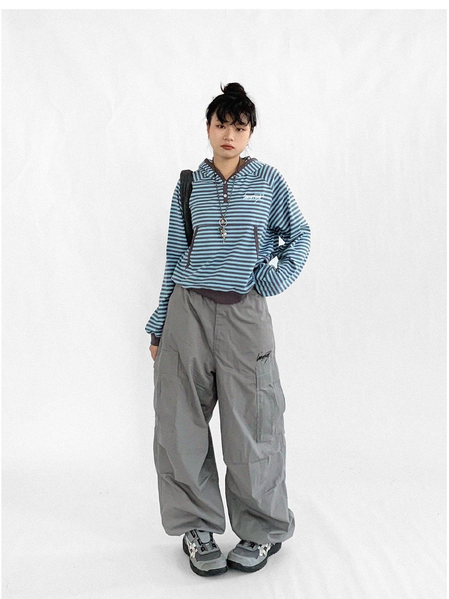 innomoood Heavy Duty Adjustable Cargo Parachute Pants
