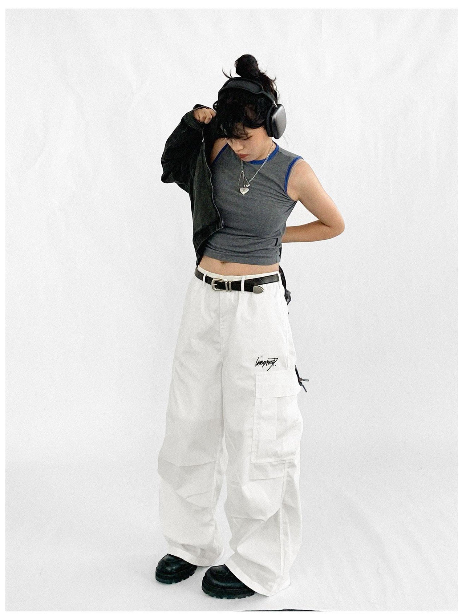 innomoood Heavy Duty Adjustable Cargo Parachute Pants