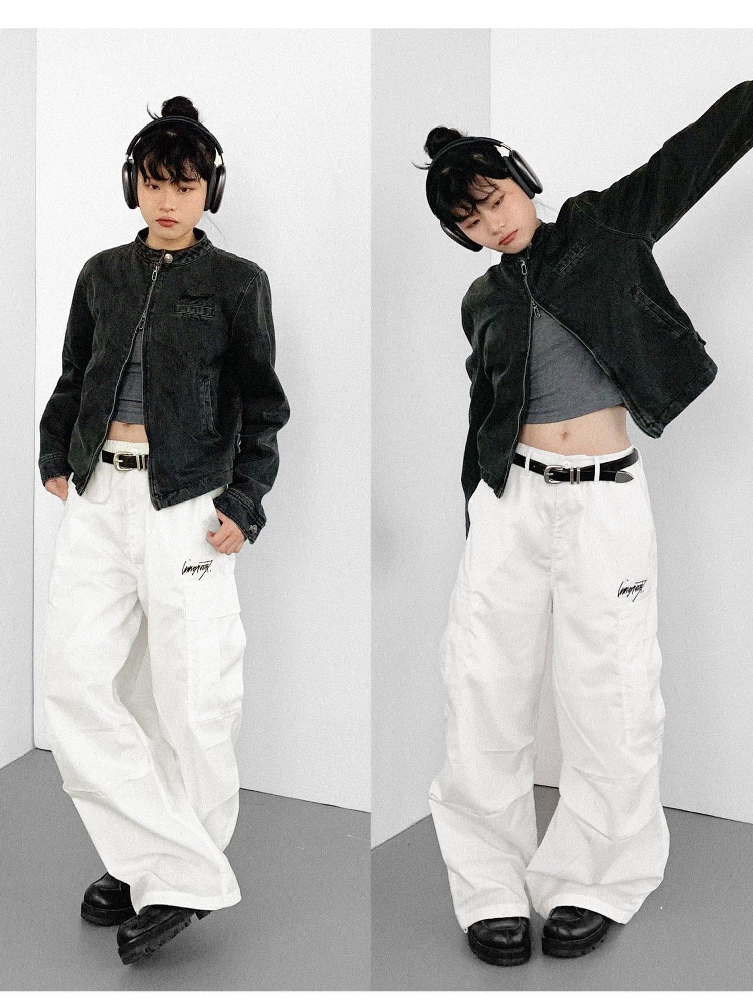 innomoood Heavy Duty Adjustable Cargo Parachute Pants
