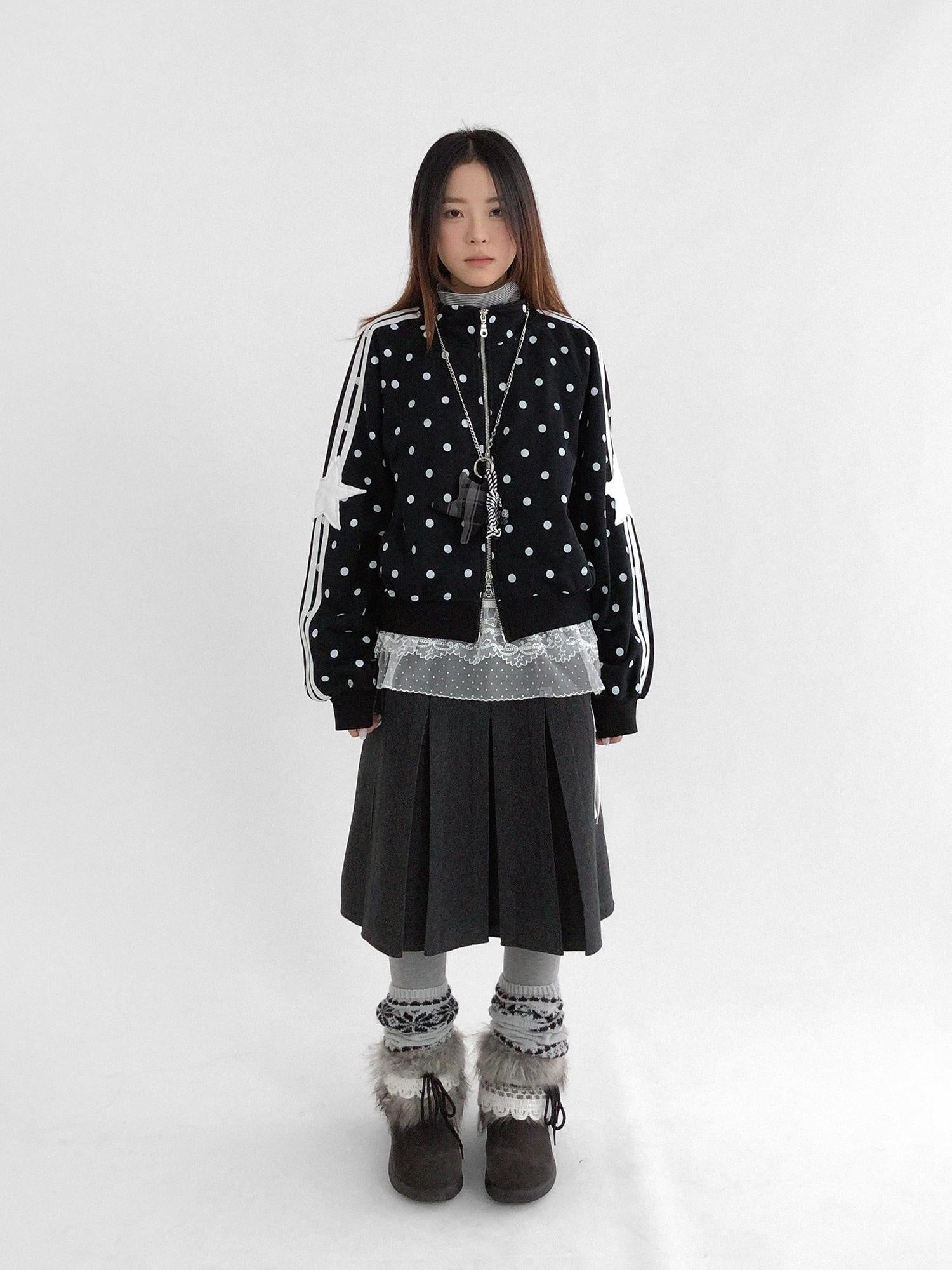 innomoood High Waist Pleated A Line Workwear Women Dark Gray Casual Midi Skirt