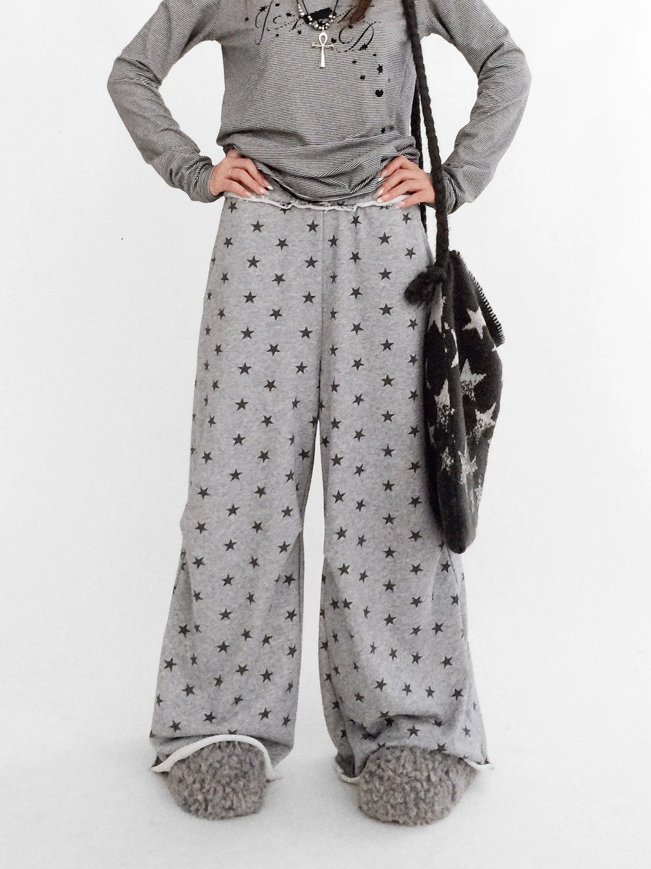 innomoood High Waist Wide Leg Cotton Loose Fit Women Commuter Office Long Pants