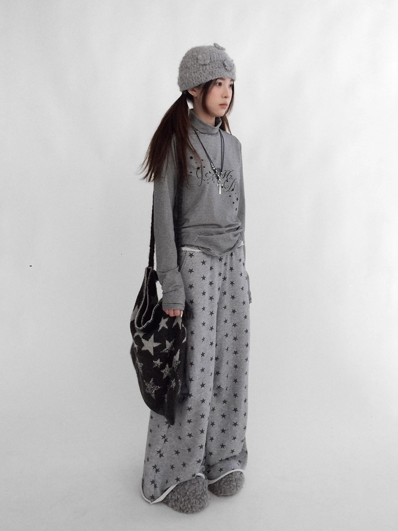 innomoood High Waist Wide Leg Cotton Loose Fit Women Commuter Office Long Pants