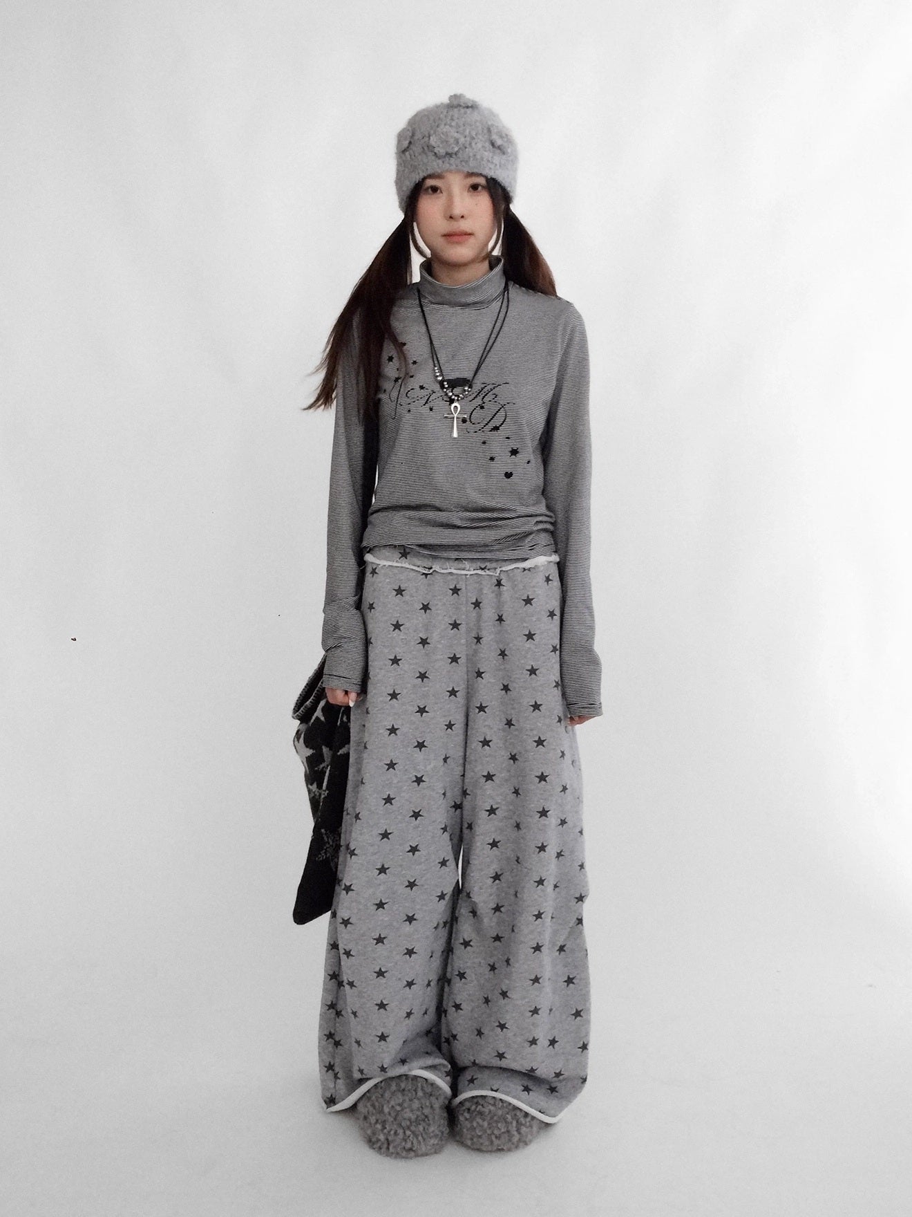 innomoood High Waist Wide Leg Cotton Loose Fit Women Commuter Office Long Pants