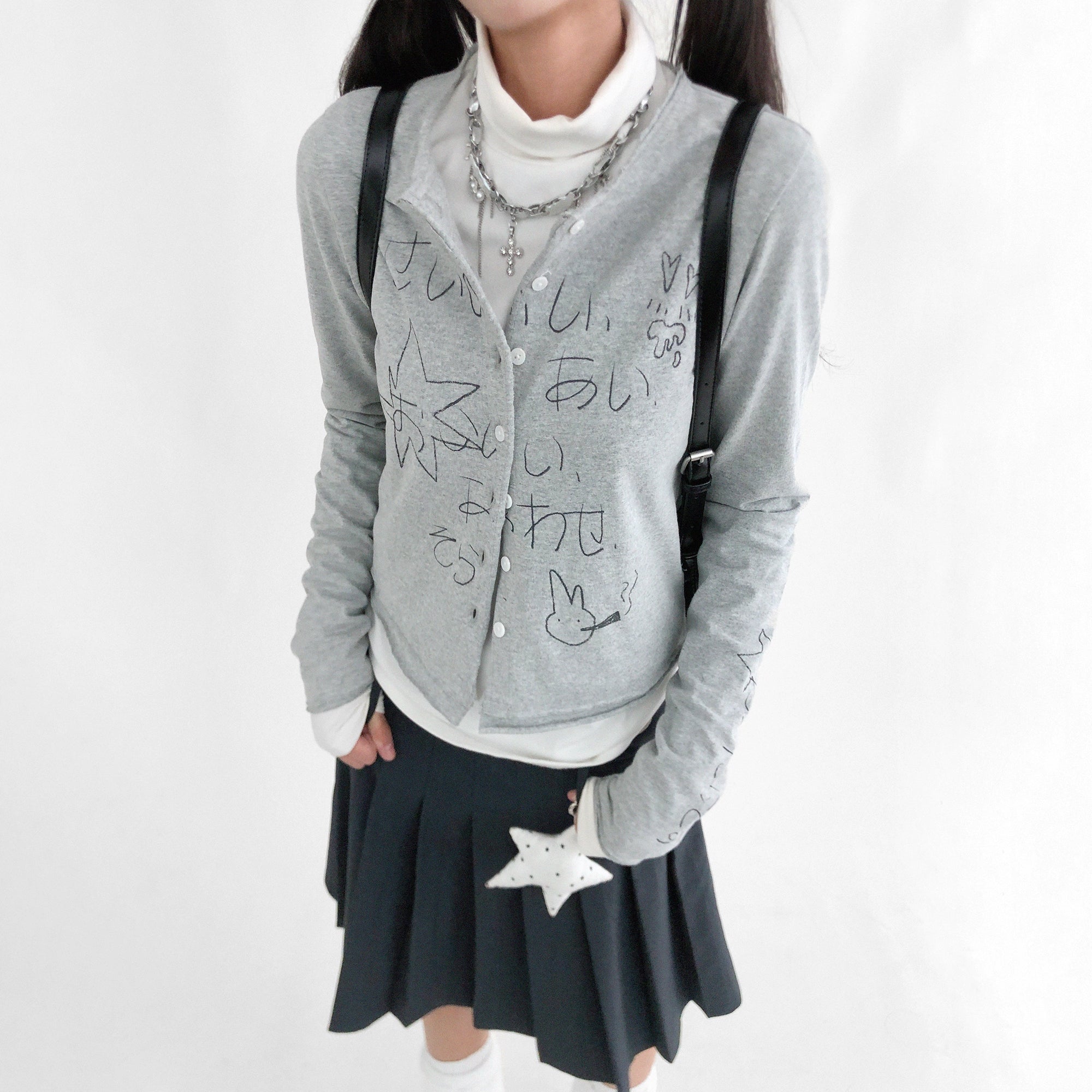 innomoood_Japanese_Manga_Sketch_Feel_Open_Front_T-shirt_Long_Sleeve_Short_Coat_Thin_Inner_Layer_MISSTT