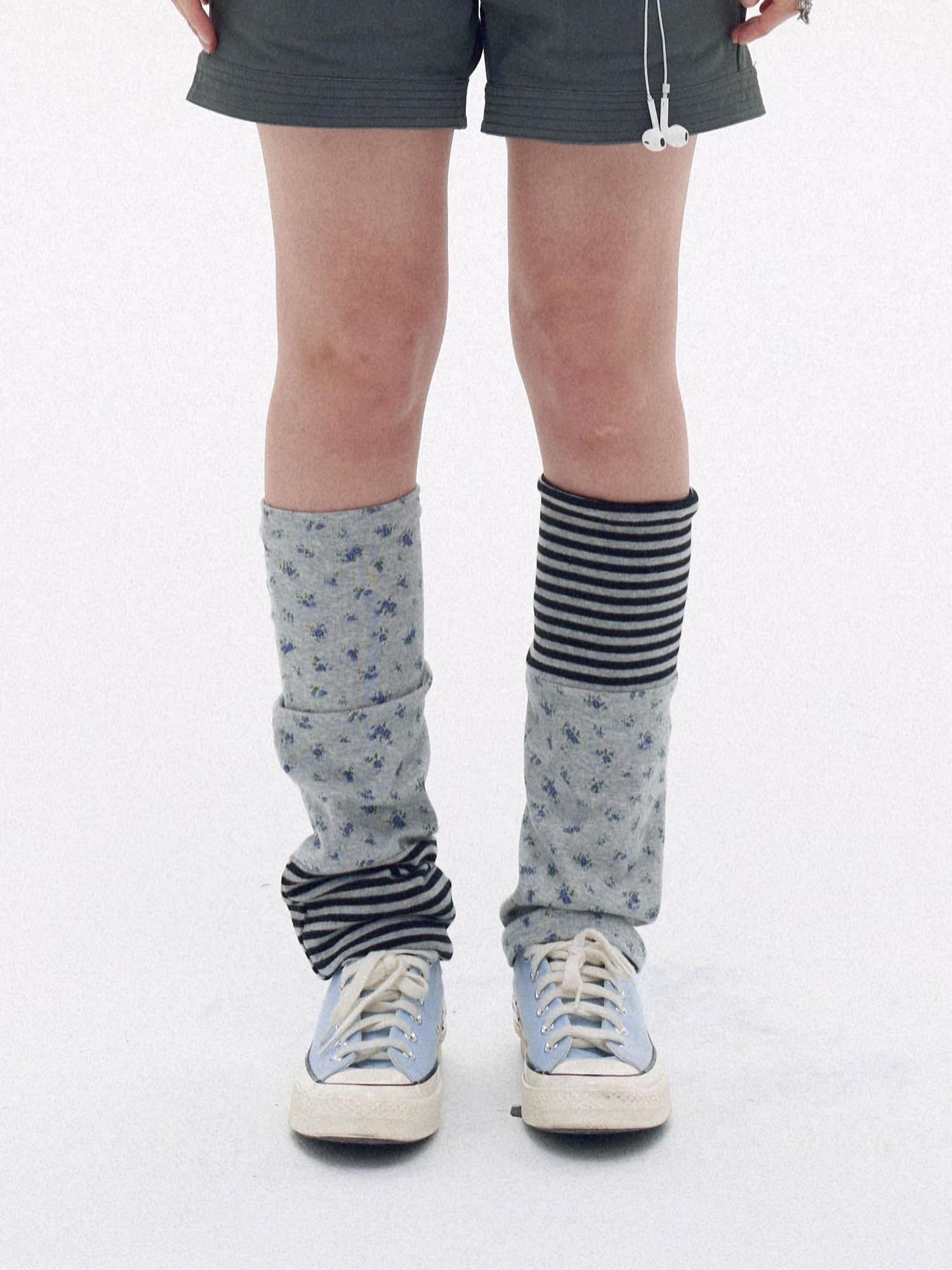 innomoood Knee High Patchwork Floral Striped Women&