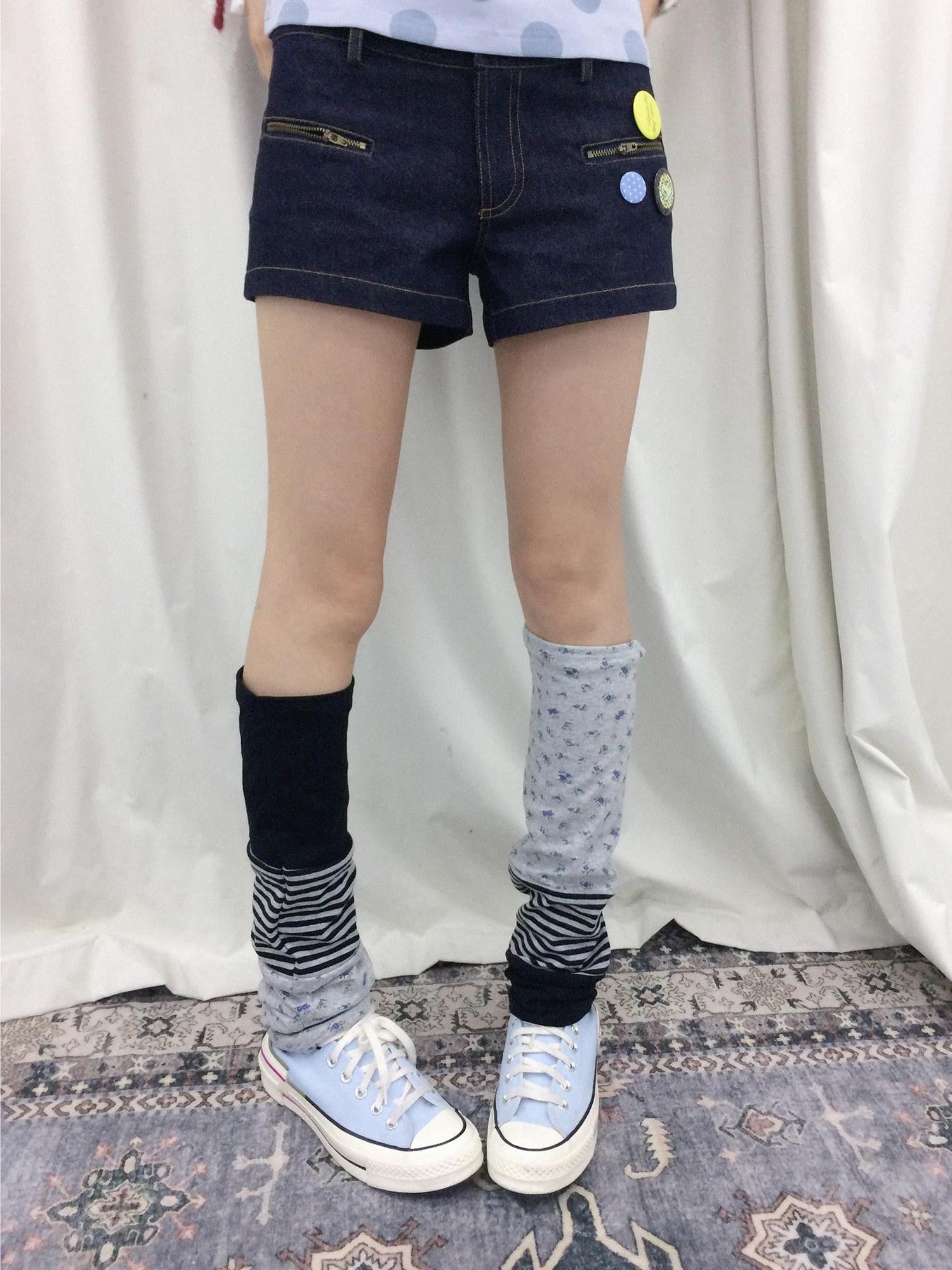 innomoood Knee High Patchwork Floral Striped Women&
