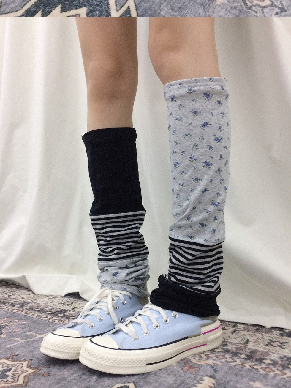 innomoood Knee High Patchwork Floral Striped Women&