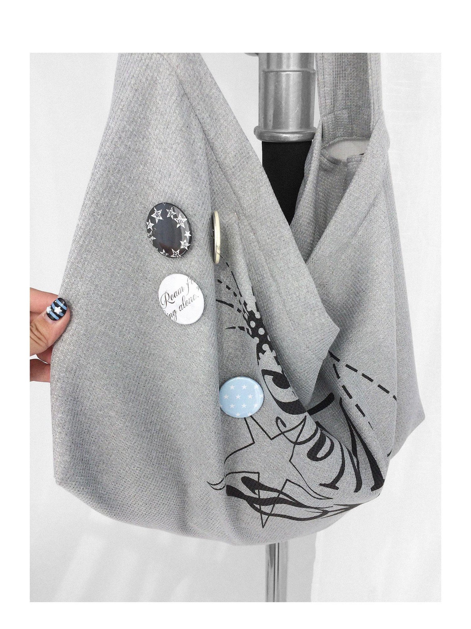 innomoood Knitted Dot Star Print Crossbody Bag Adjustable Strap