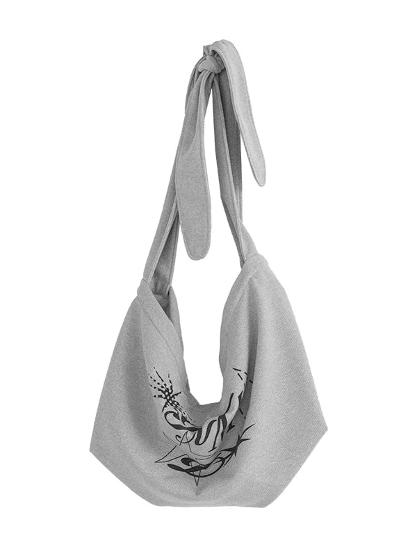 Knitted Dot Star Print Crossbody Bag Adjustable Strap