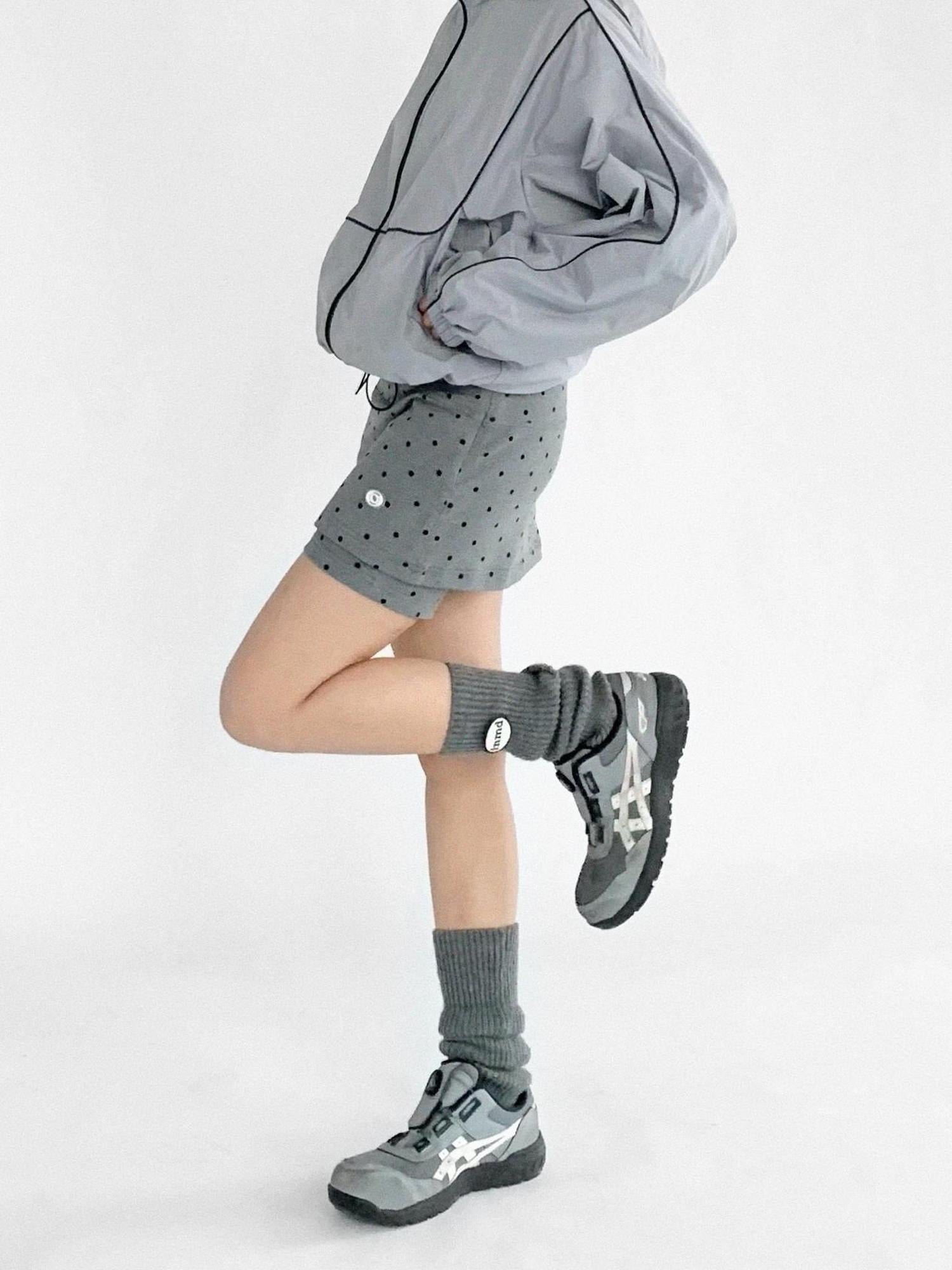 innomoood Knitted Logo Embroidered Ankle Leg Warmers