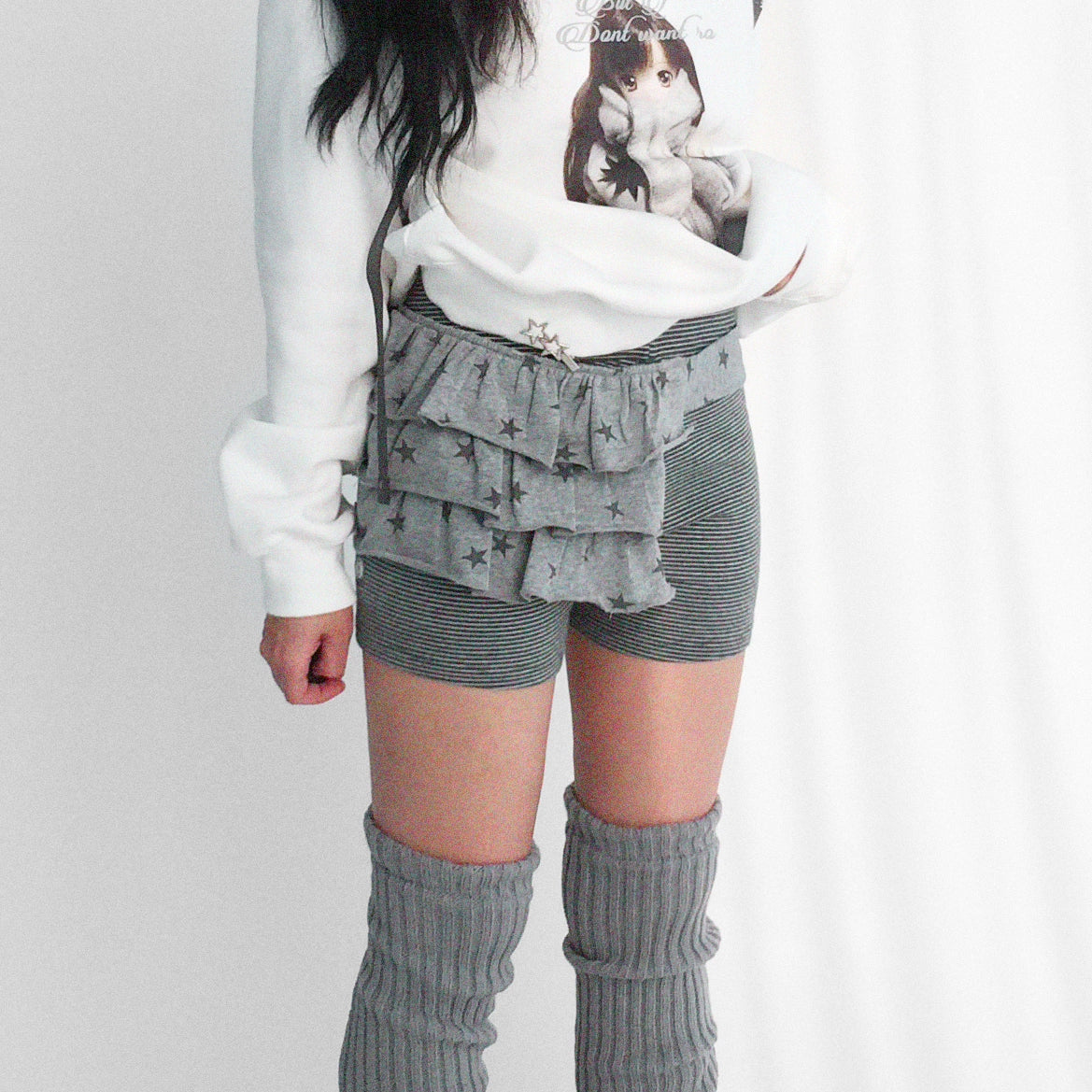 innomoood_Layered_Star_Print_Knit_Skirt_With_Detachable_Waist_Pack_MISSTT