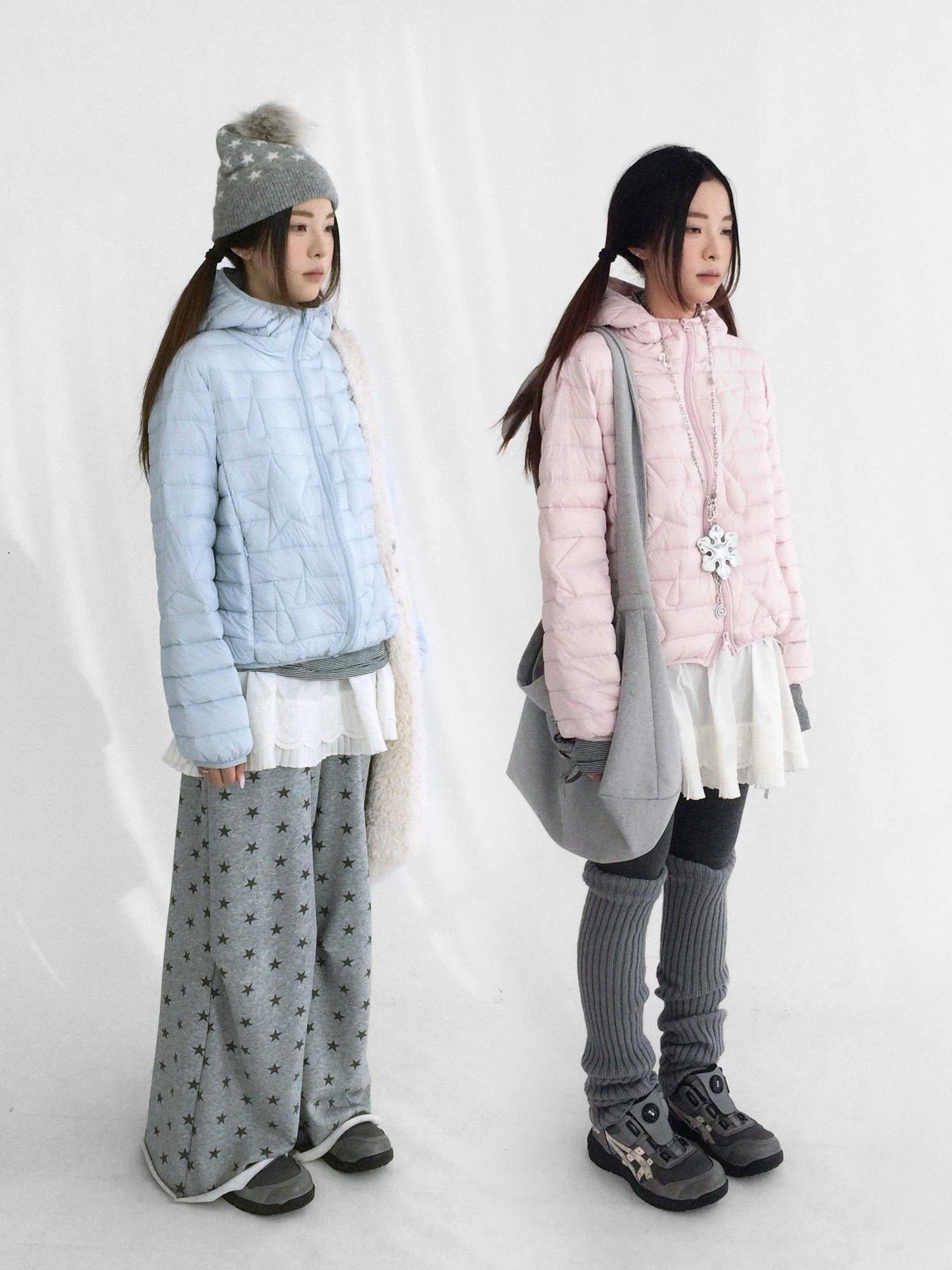 innomoood Lightweight 90 Fill White Duck Down Straight Hooded Short Women Down Jacket