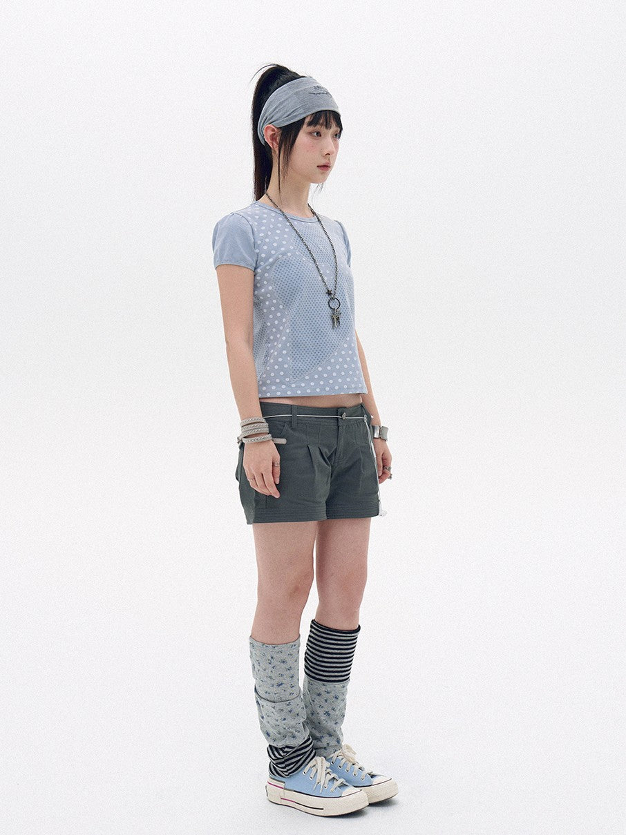 innomoood Lightweight Mountain Pocketed Button Natural Waist Women&