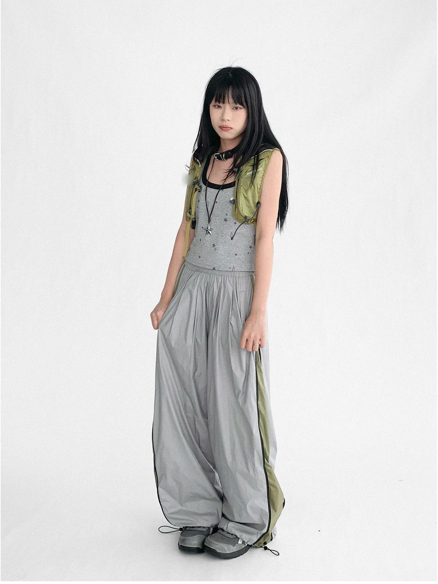 Lightweight Reflective Contrast Zip Outdoor Sports Pants