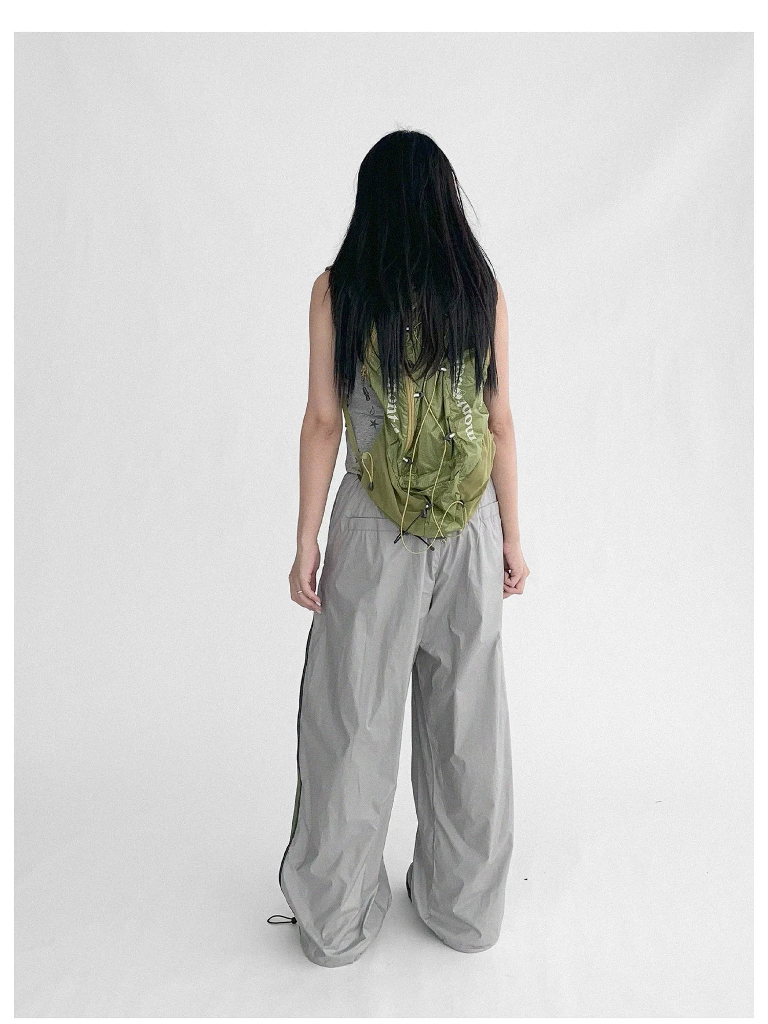 Lightweight Reflective Contrast Zip Outdoor Sports Pants