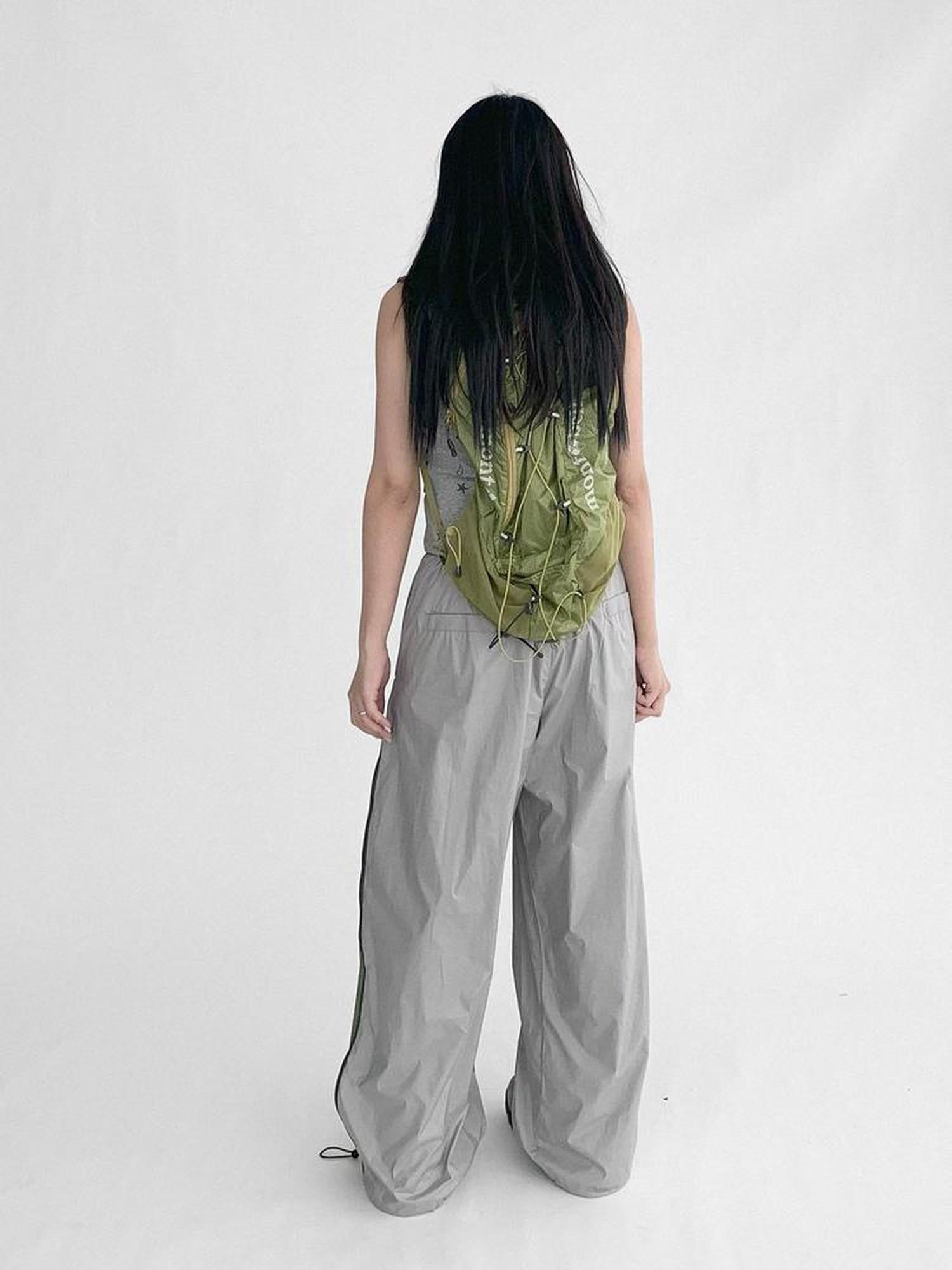 innomoood Lightweight Reflective Contrast Zip Outdoor Sports Pants