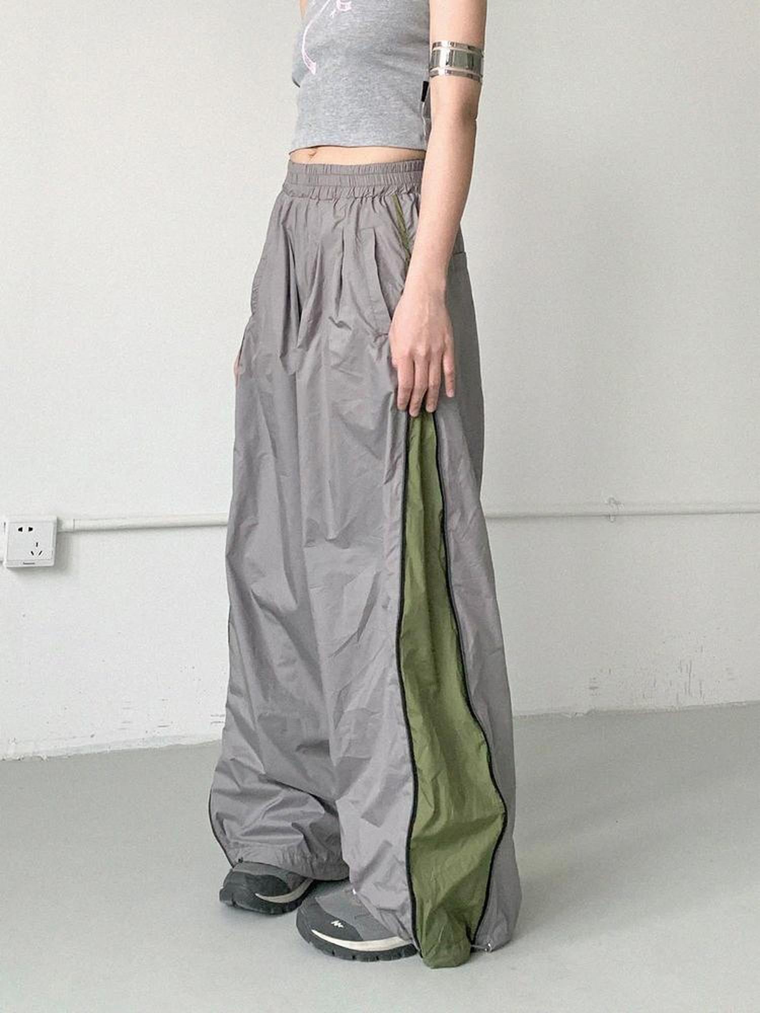 innomoood Lightweight Reflective Contrast Zip Outdoor Sports Pants