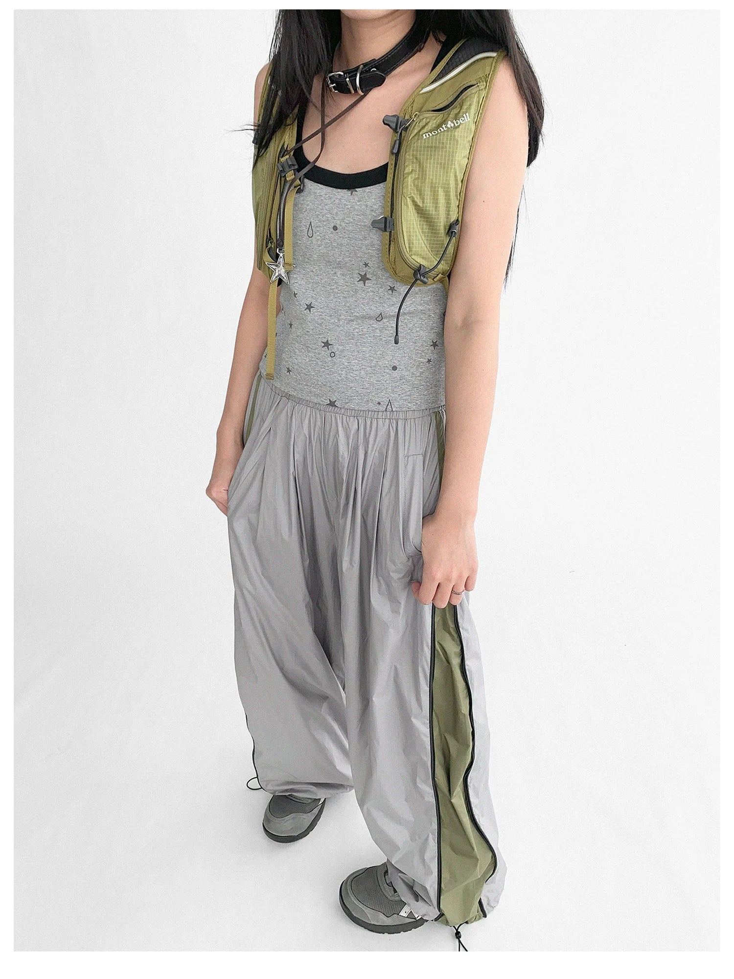 Lightweight Reflective Contrast Zip Outdoor Sports Pants