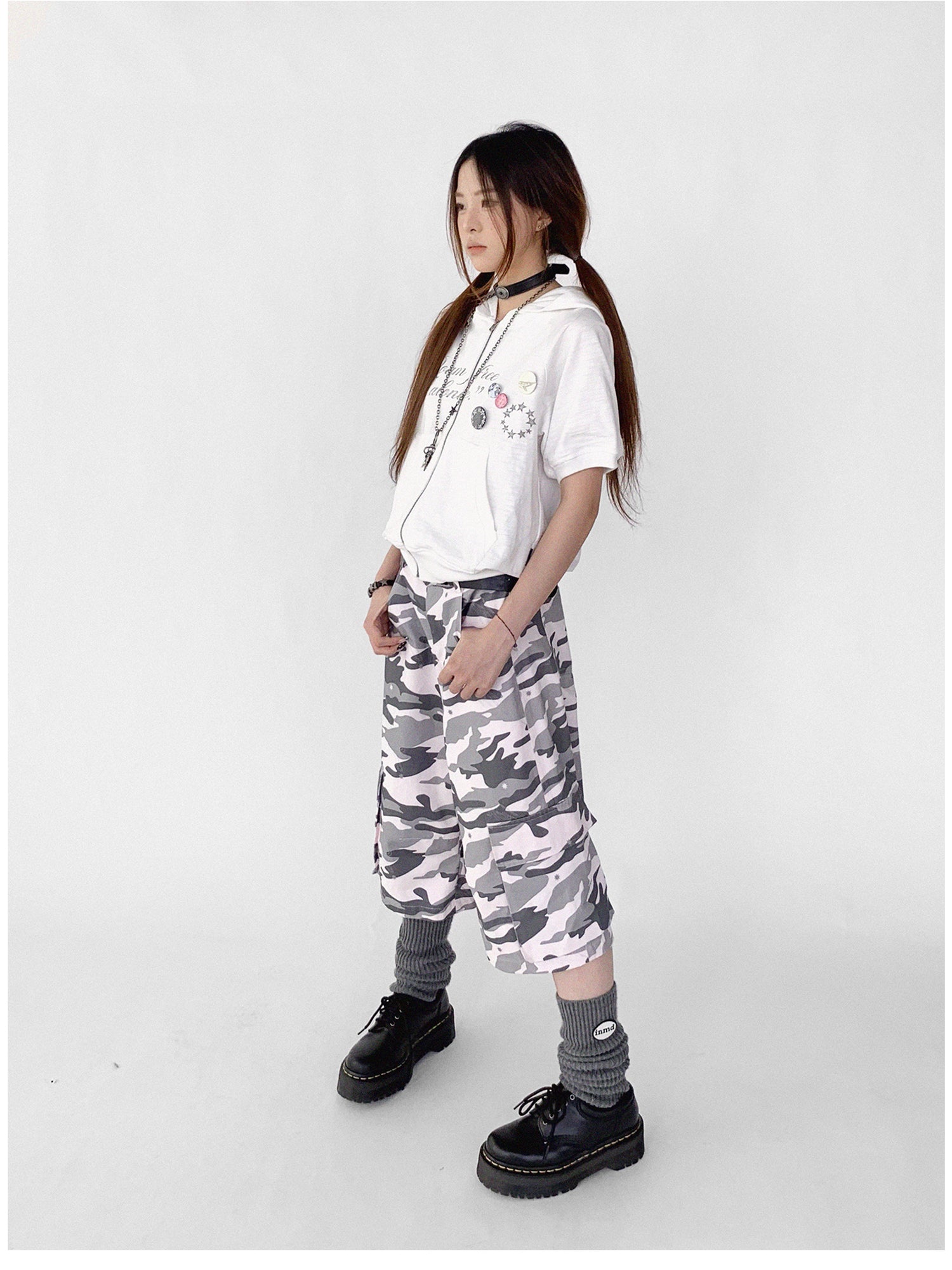 innomoood Low Rise Camouflage Cargo Pants Y2K Aesthetic
