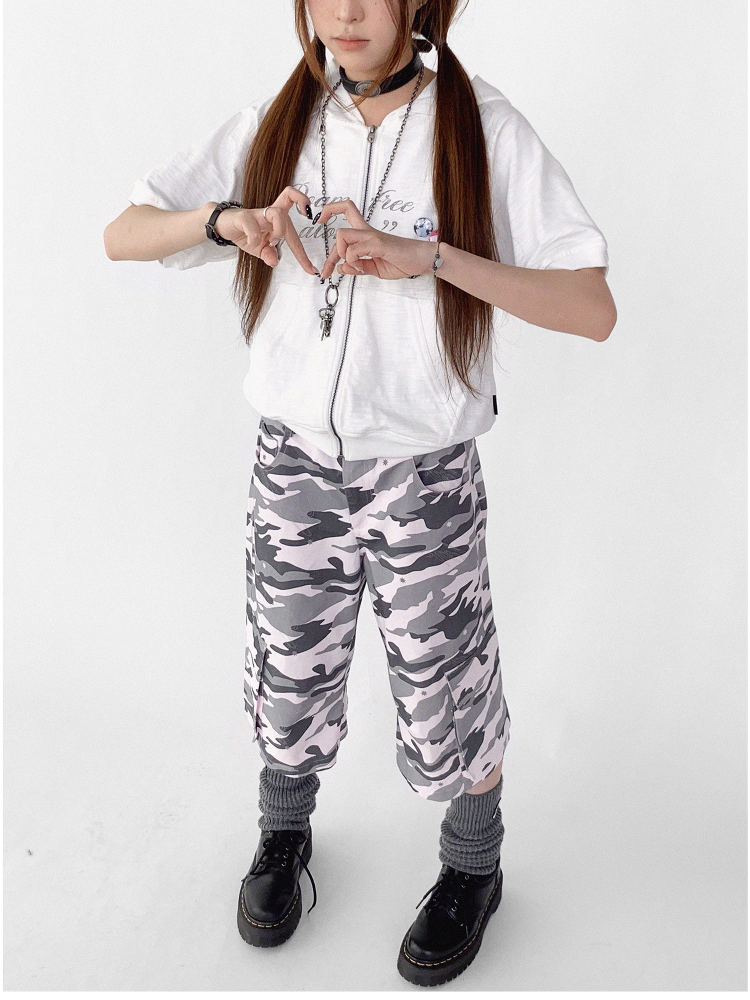 innomoood Low Rise Camouflage Cargo Pants Y2K Aesthetic