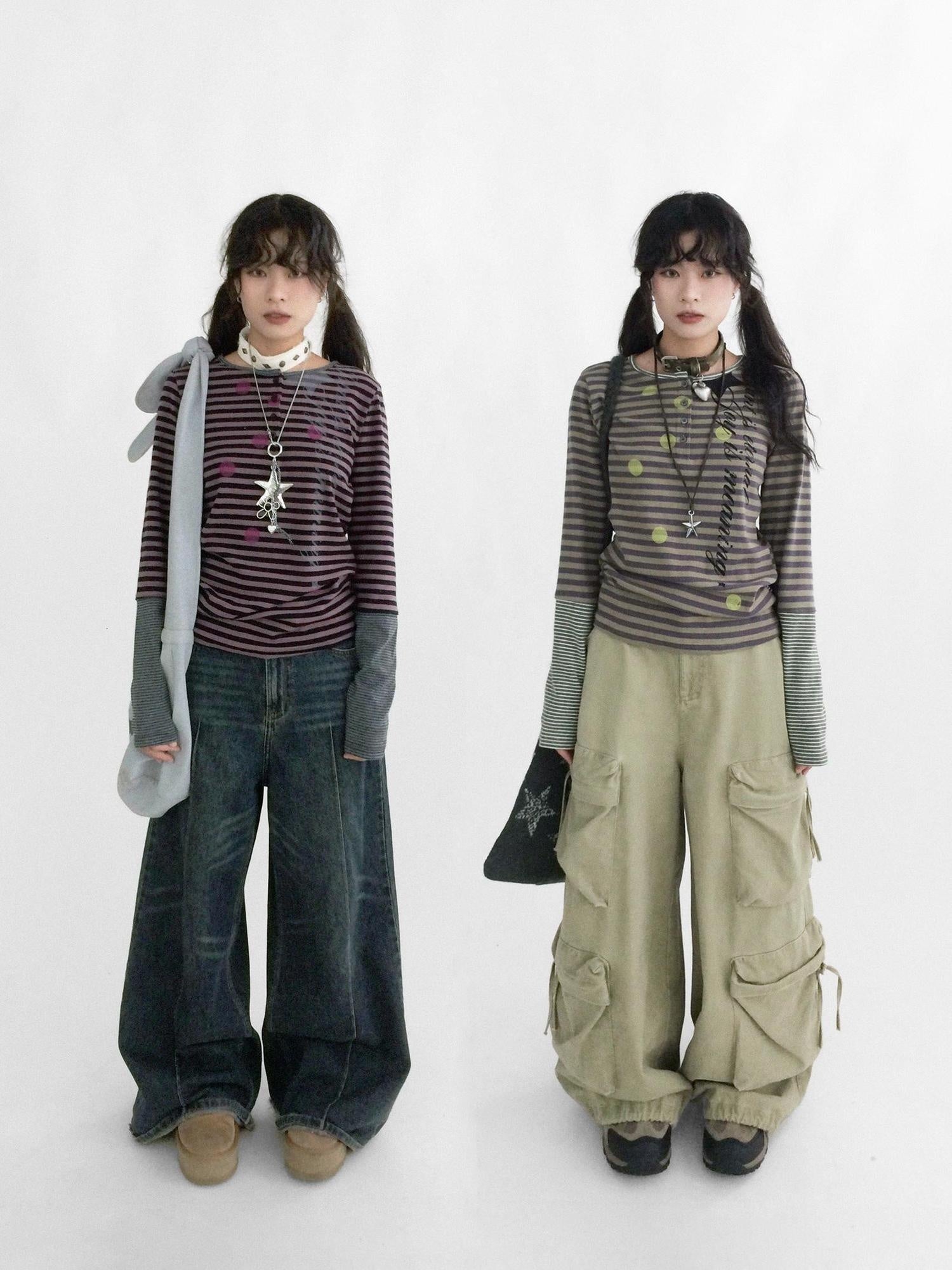 innomoood Moisture Wicking Psychedelic Striped Patchwork Straight Fit Women T-Shirt