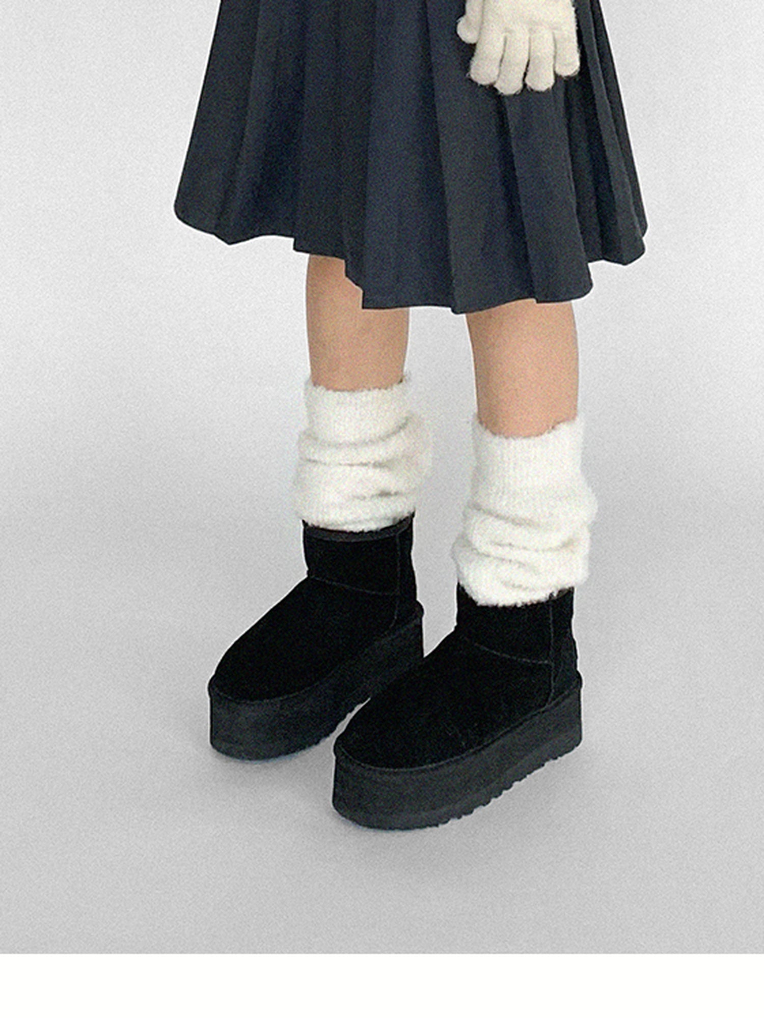 innomoood Navy Collar Contrast Cotton Coat Embroidery Detailing
