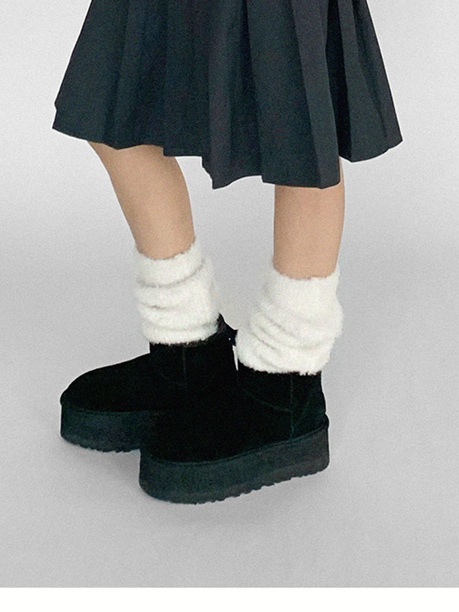 innomoood Navy Collar Contrast Cotton Coat Embroidery Detailing
