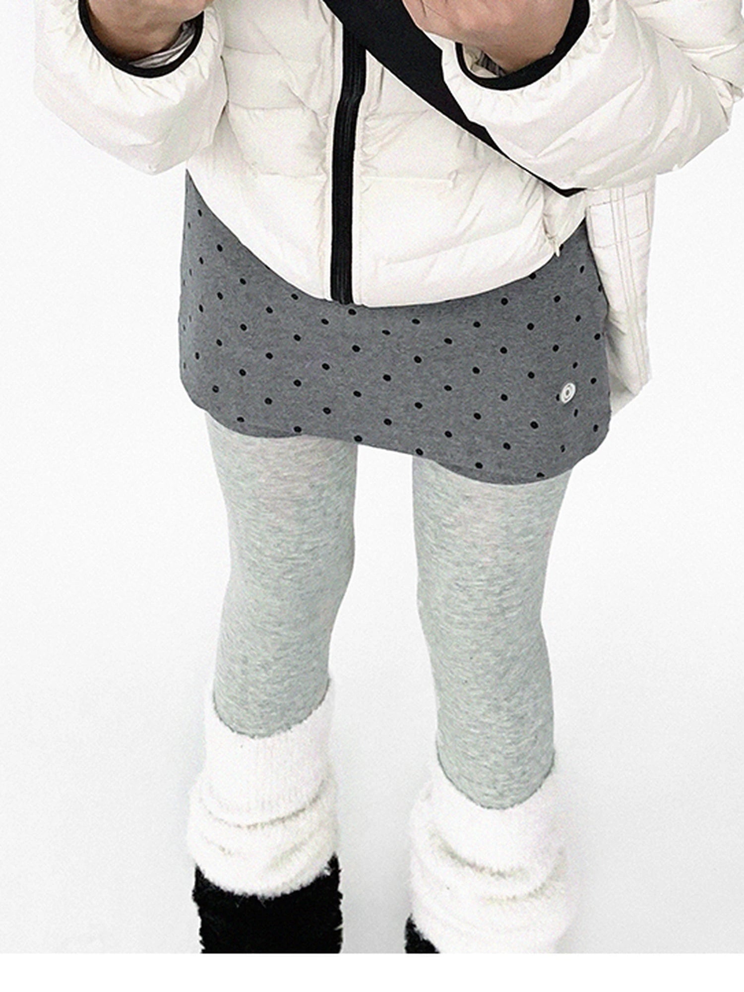 Panda Ear Rib Cotton Hooded Short Jacket